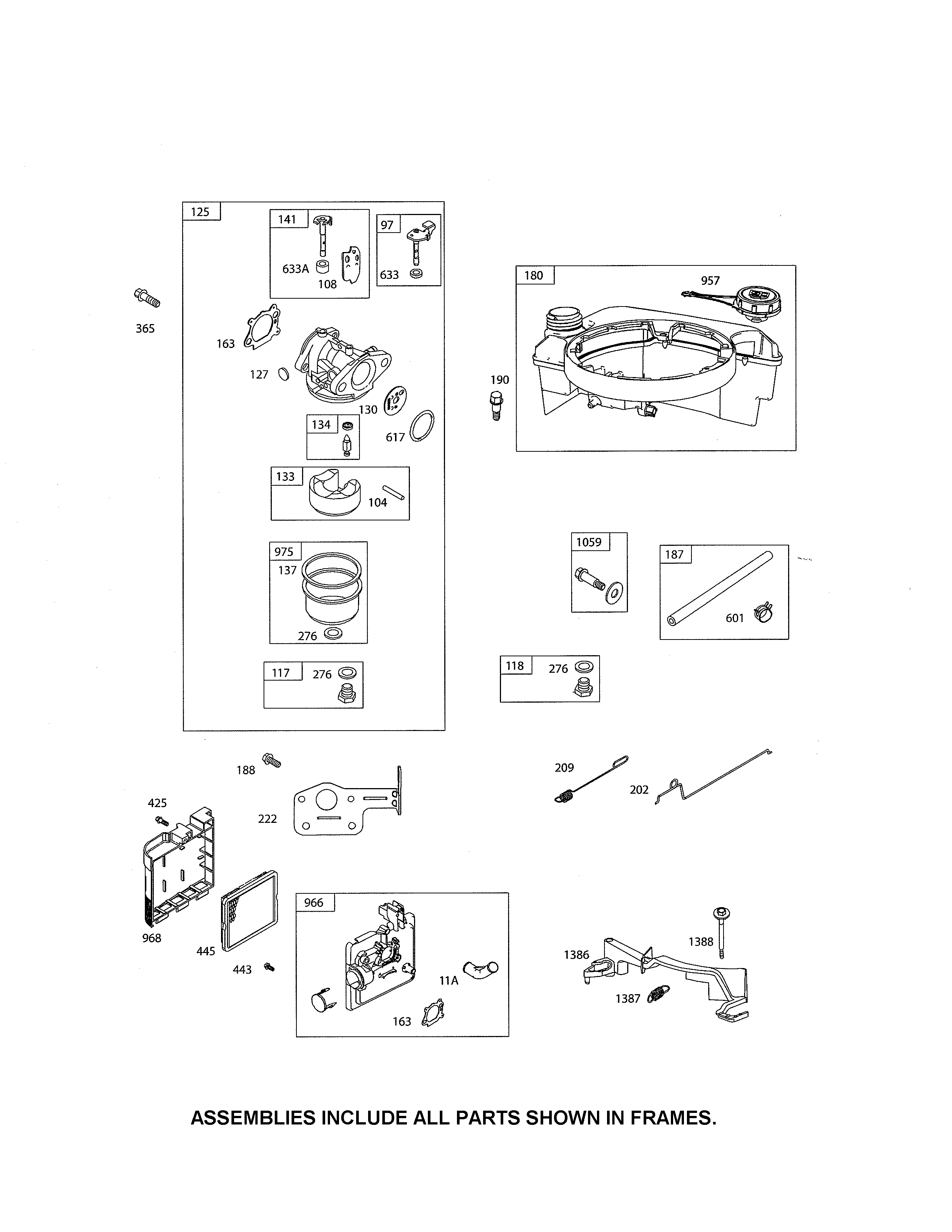 Craftsman 917370935 carburetor/air cleaner base diagram