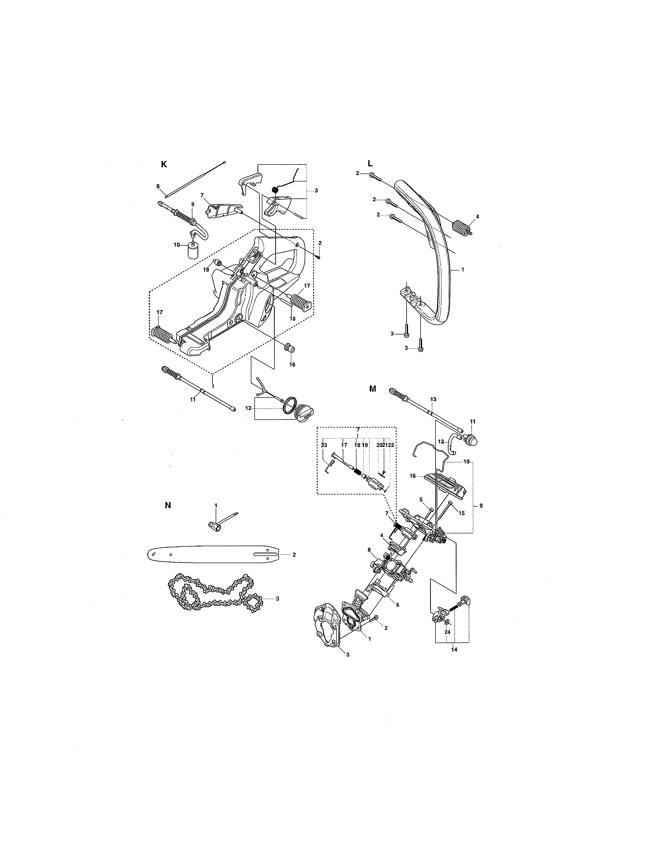 Craftsman 358382000 fuel tank/handle/inlet pipe diagram