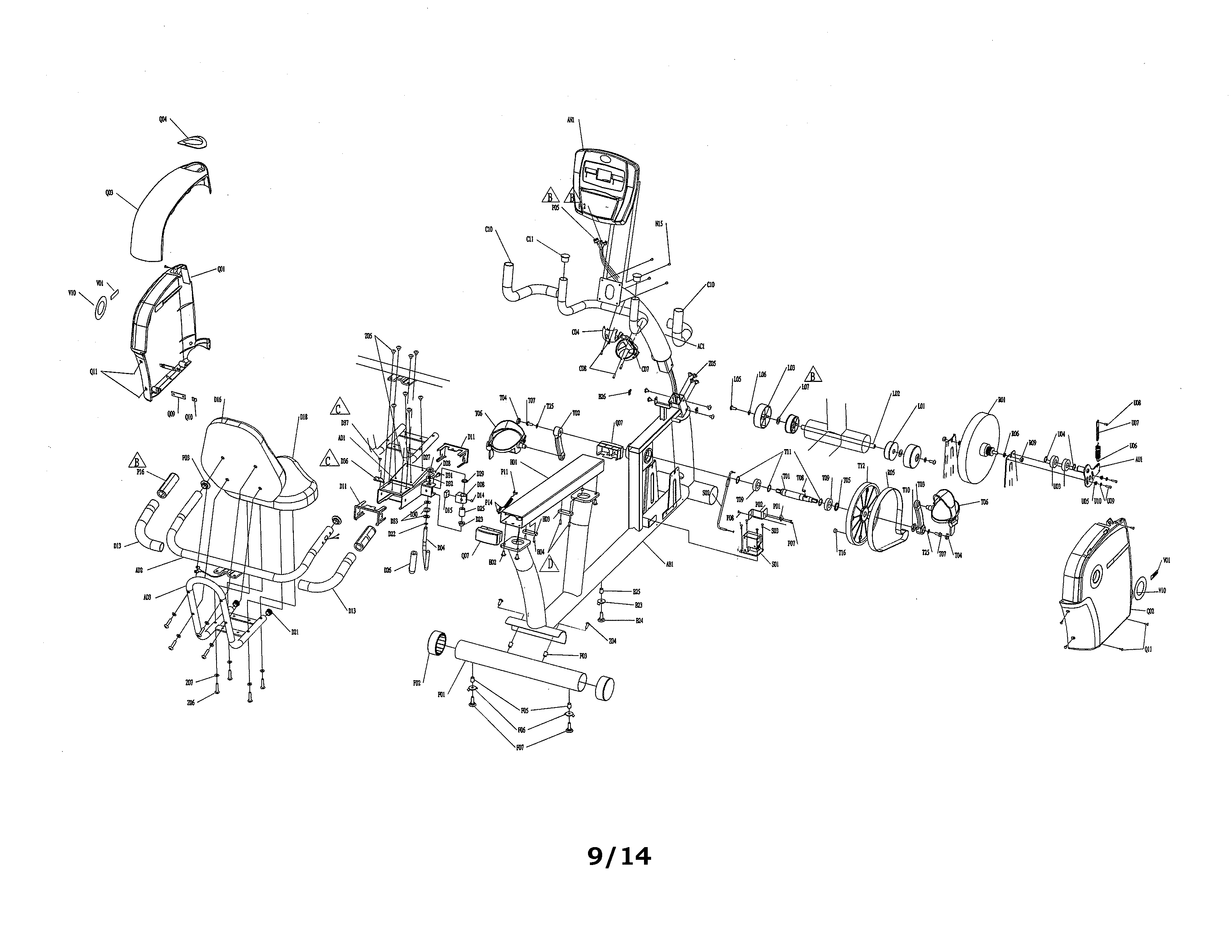 AFG 2.0AR recumbent bike diagram