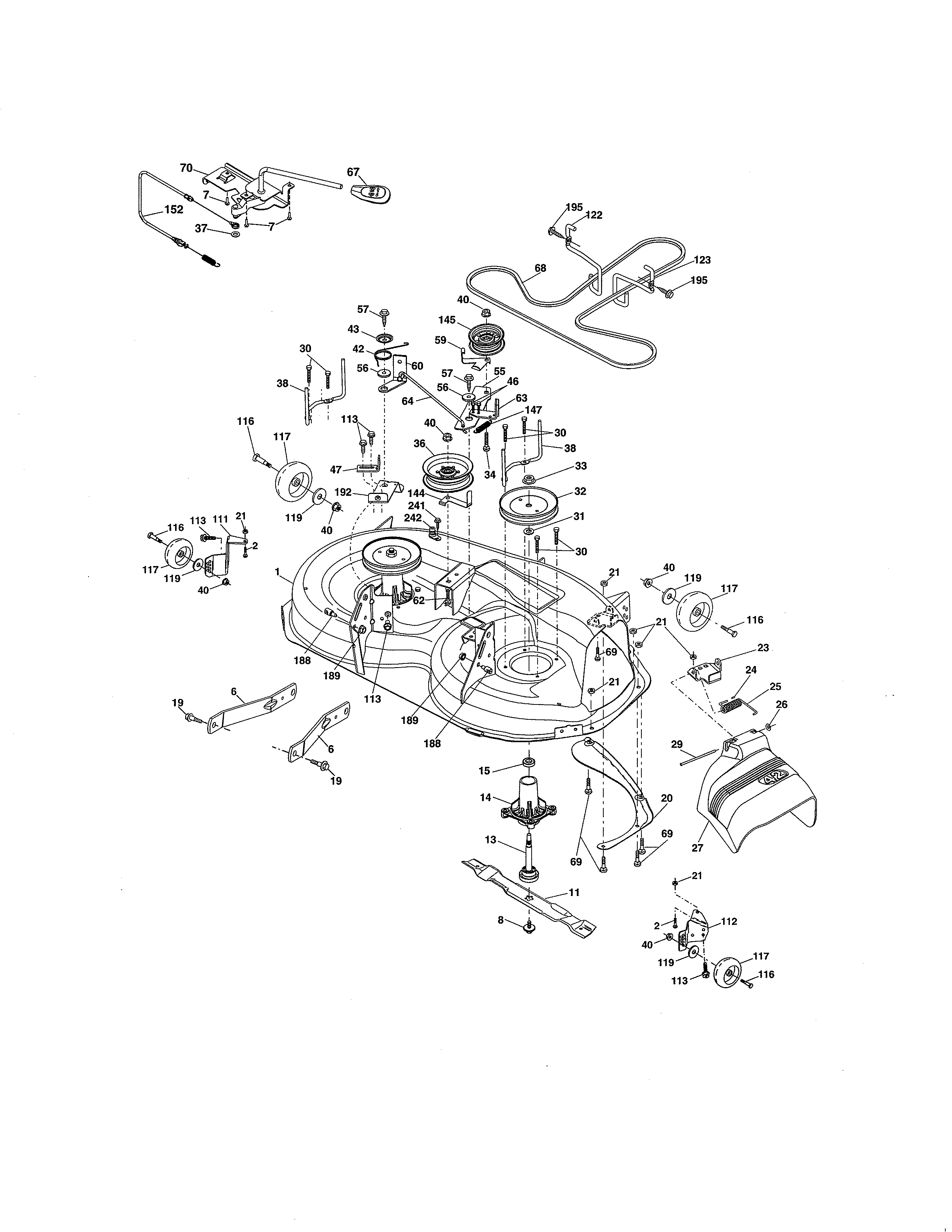 Craftsman 917288663 mower deck diagram