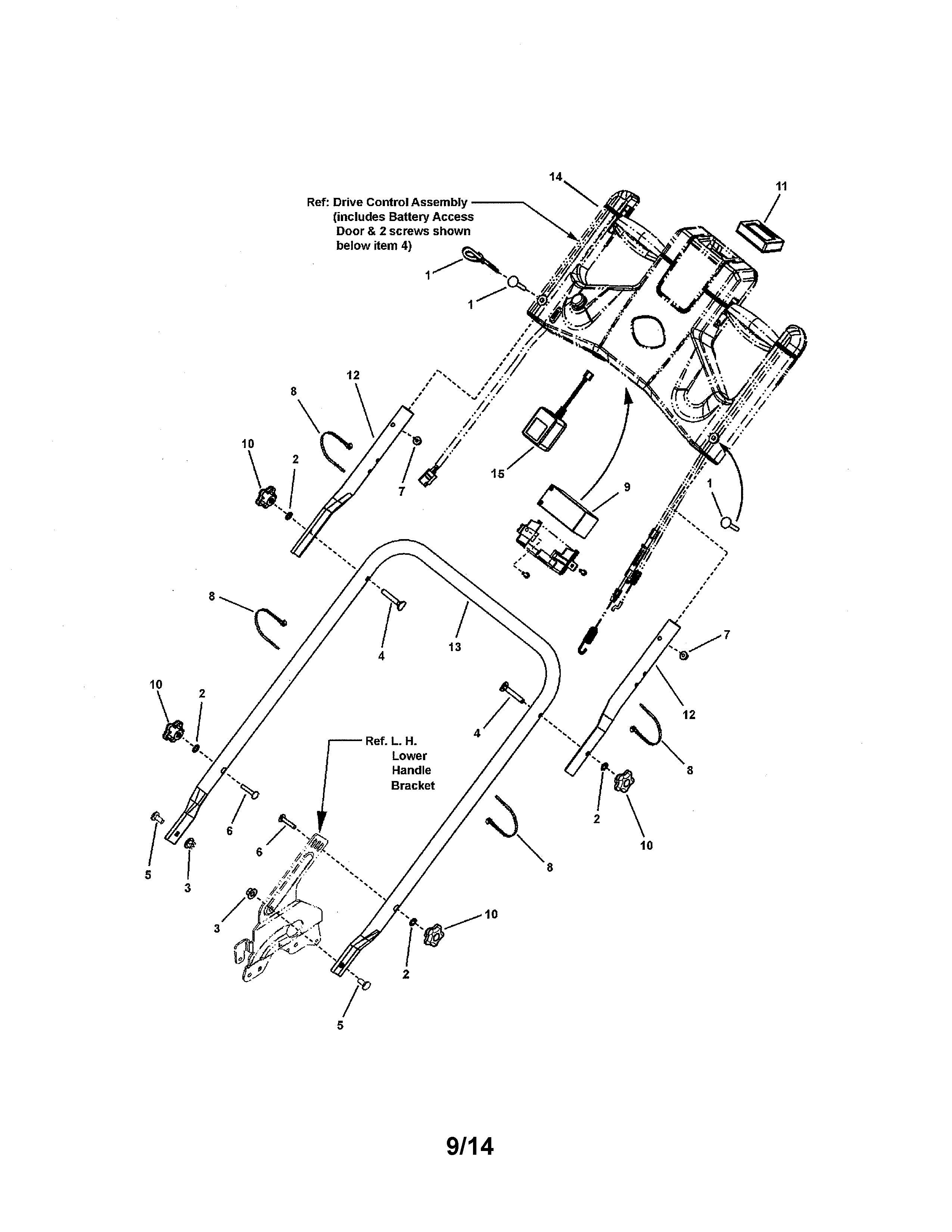 Snapper 7800722 (ENXT22875E) handle & controls (my 2010/euro) diagram