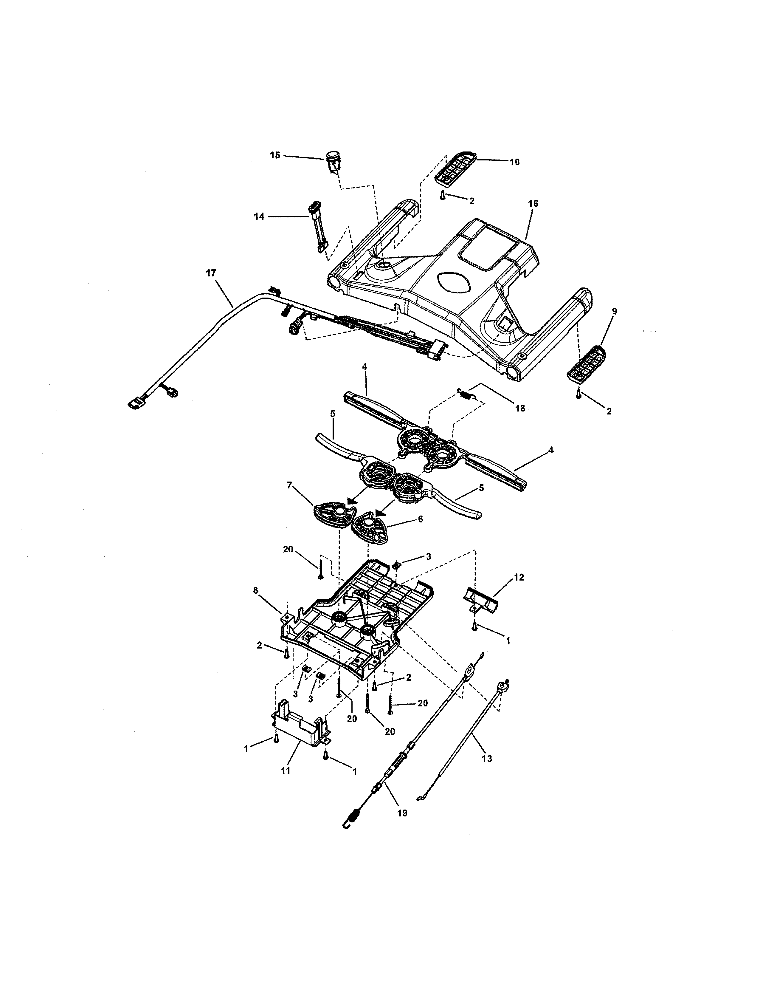 Snapper 7800722 (ENXT22875E) drive control, ehoc (my 2011) diagram