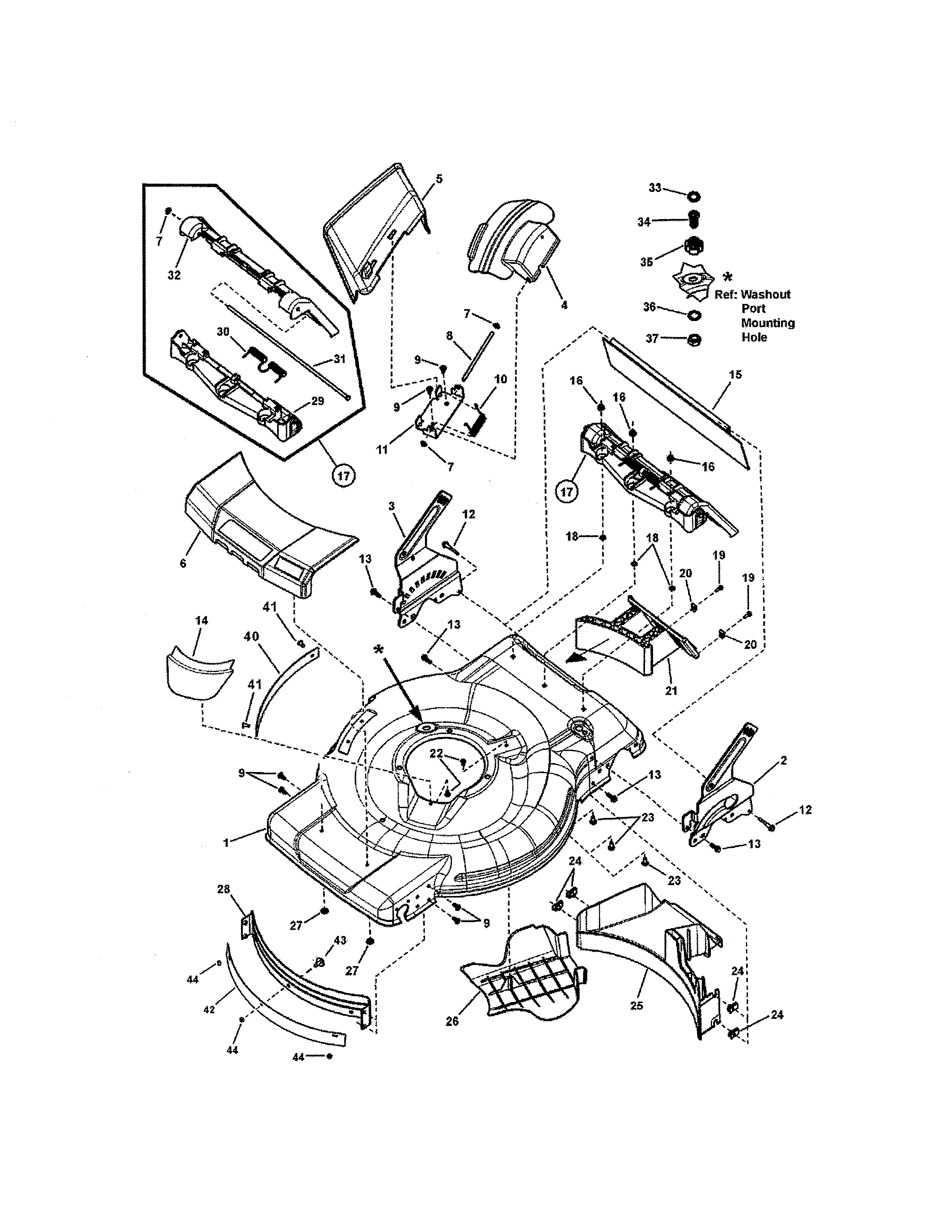 Snapper 7800722 (ENXT22875E) mower deck diagram