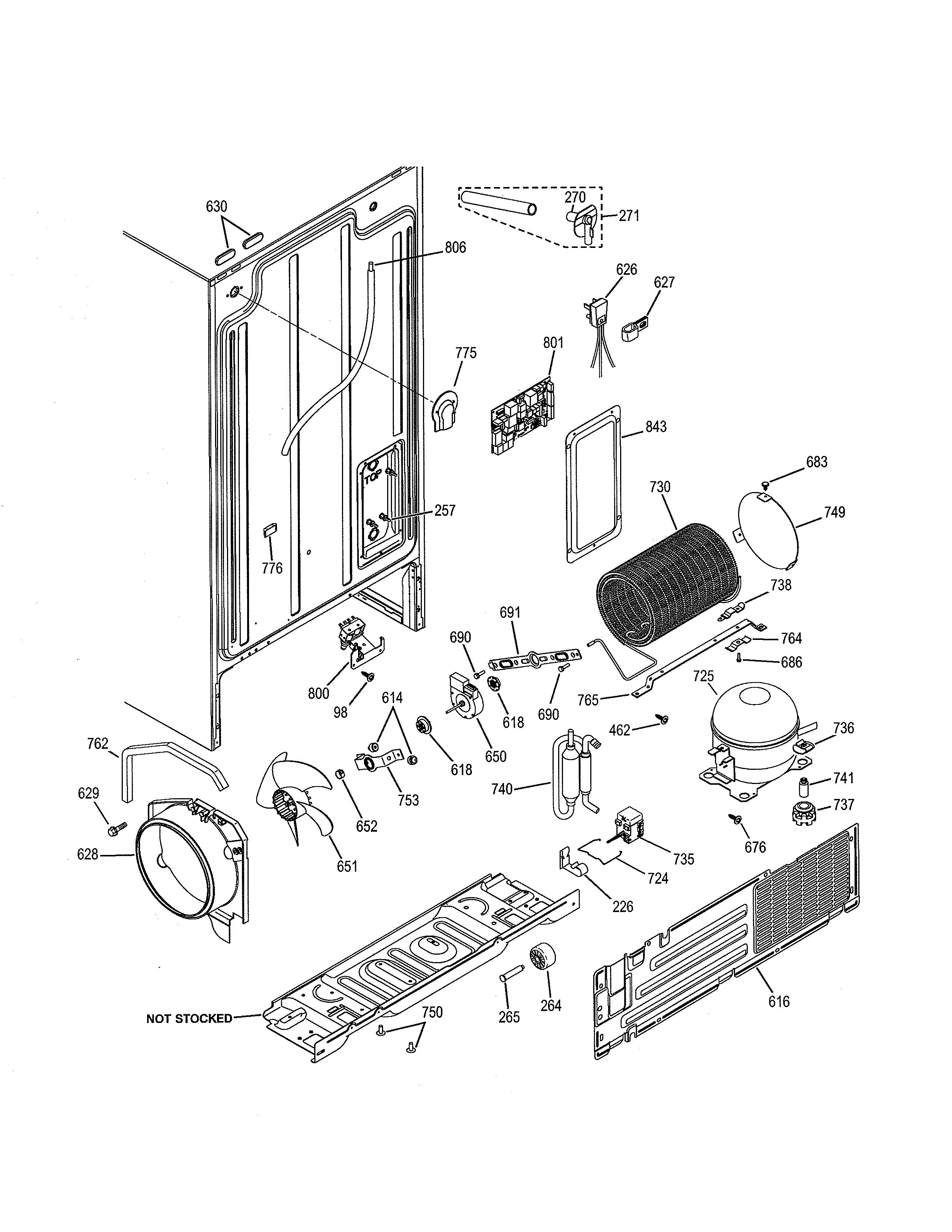 GE GSH25JGDDBB machine compartment diagram