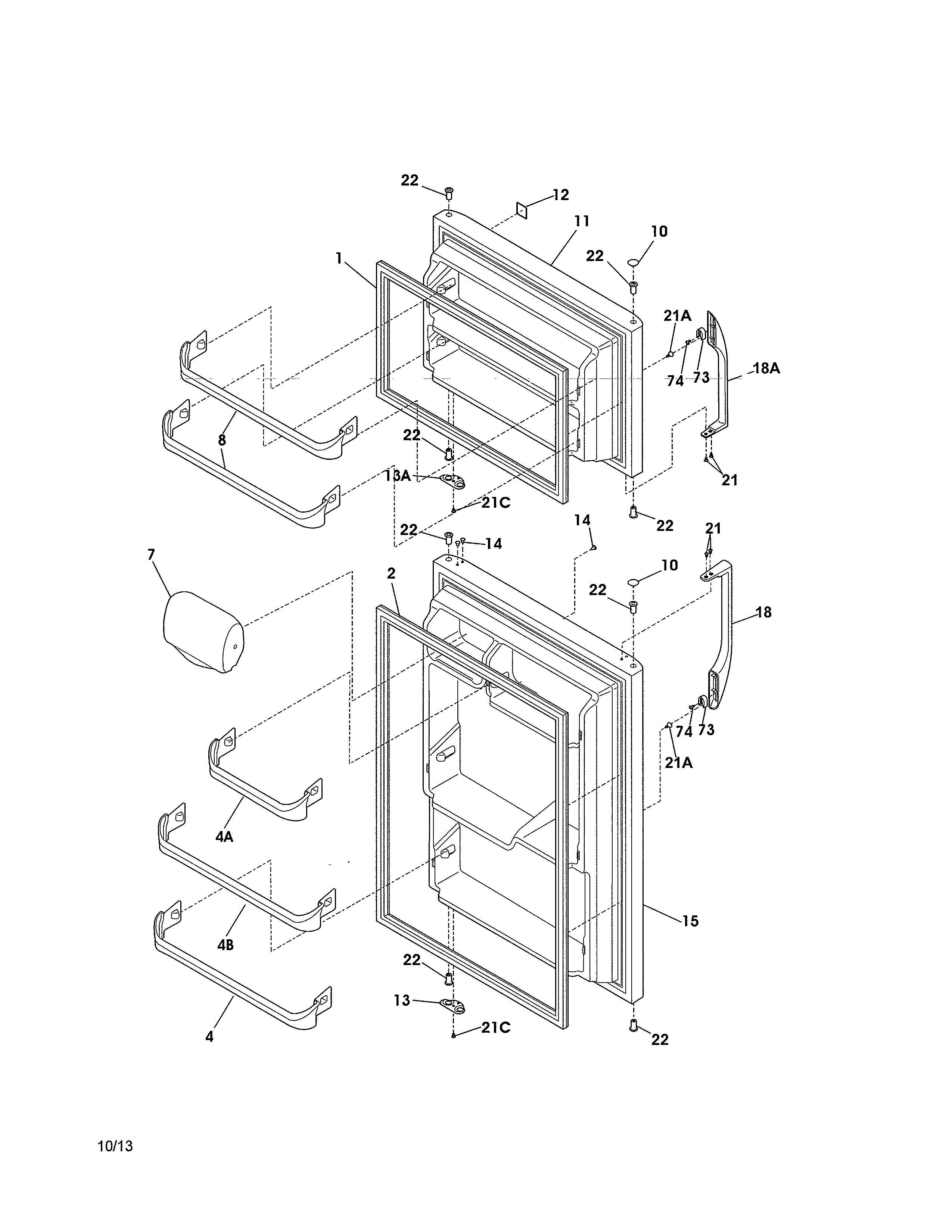 Kenmore 25362629017 door diagram