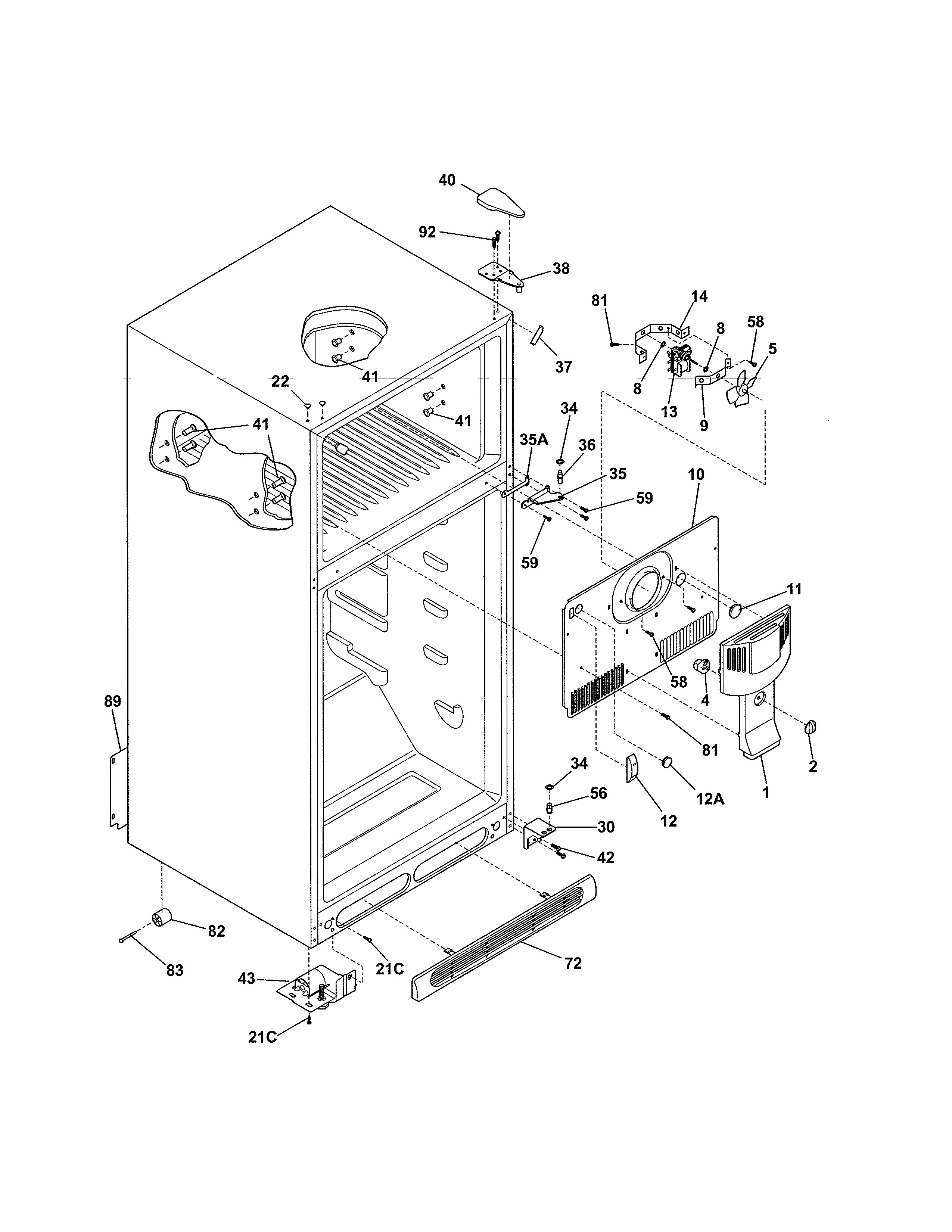 Kenmore 25362629017 cabinet diagram