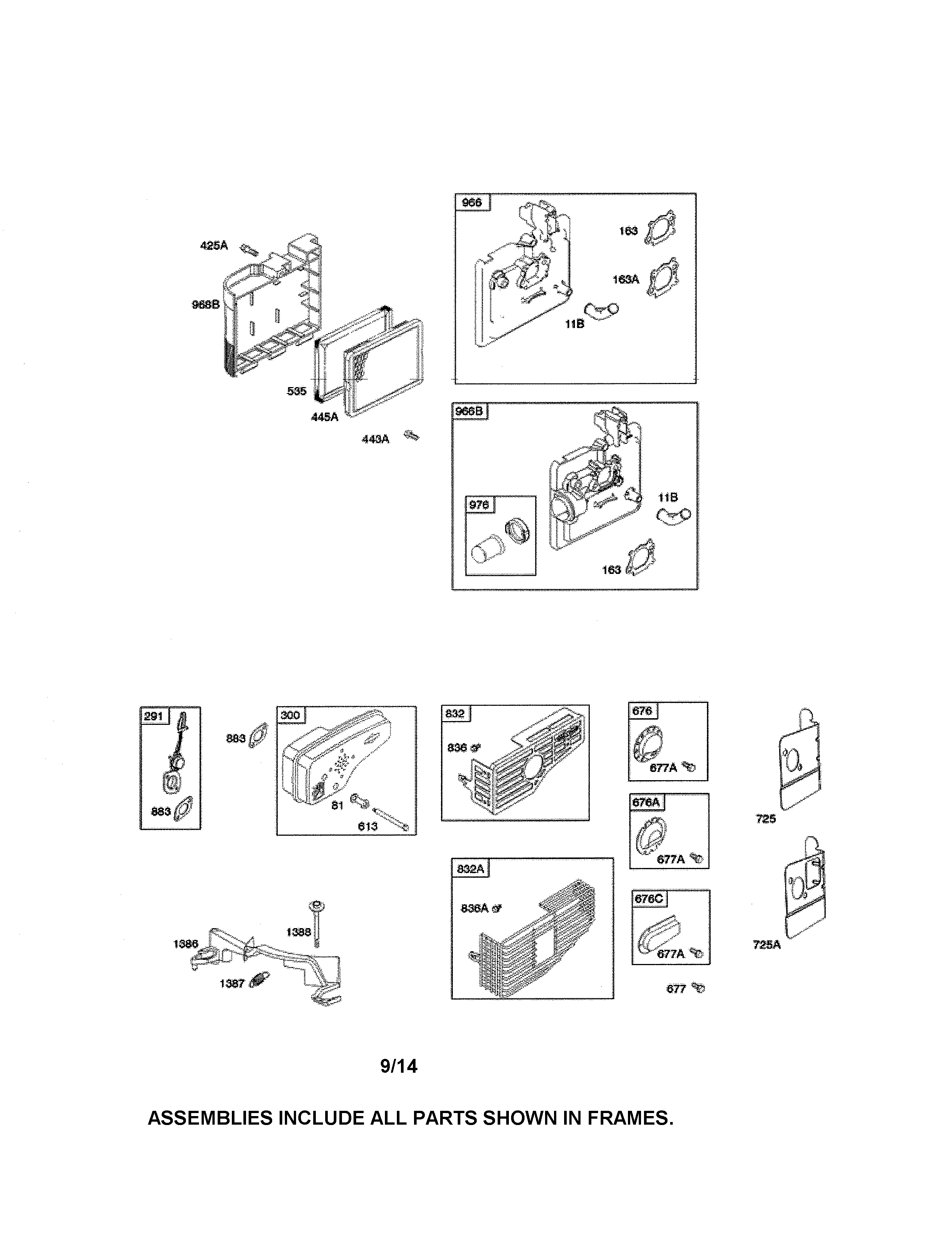 Craftsman 917370925 air cleaner/exhaust system diagram