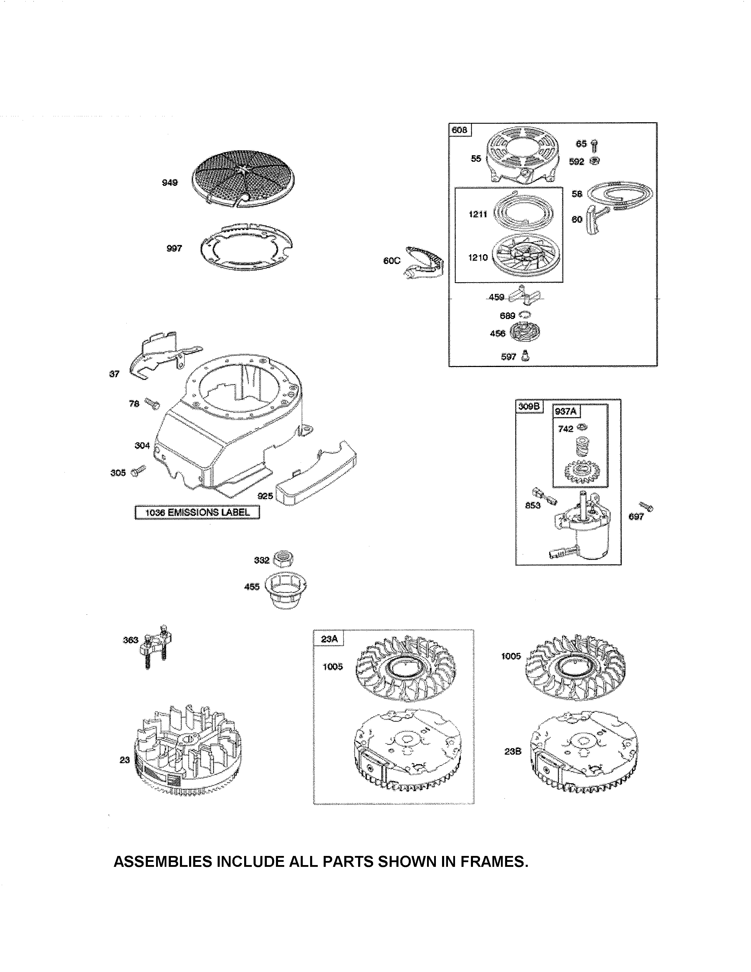 Craftsman 917370925 blower housing/starter-rewind diagram