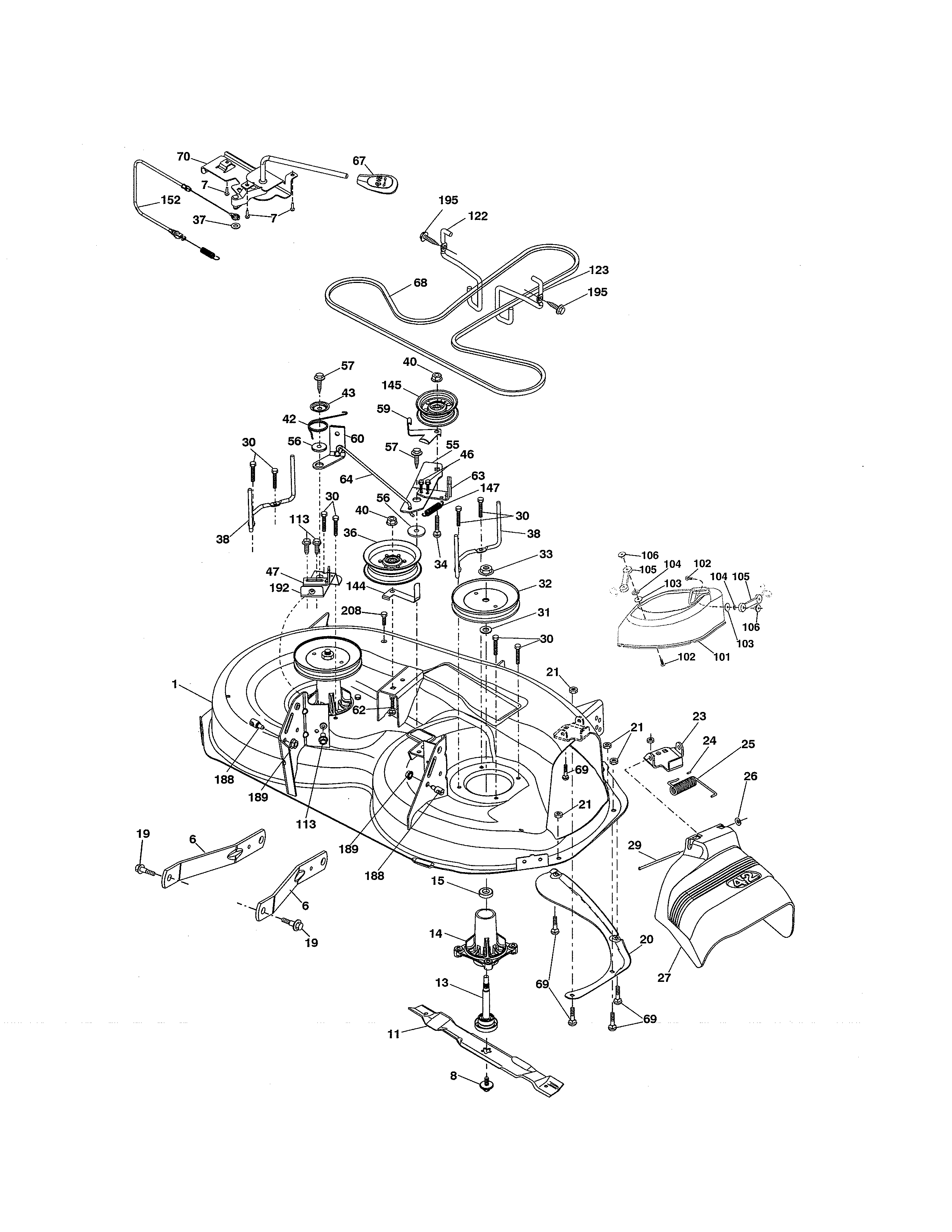 Craftsman 917986340 mower deck diagram