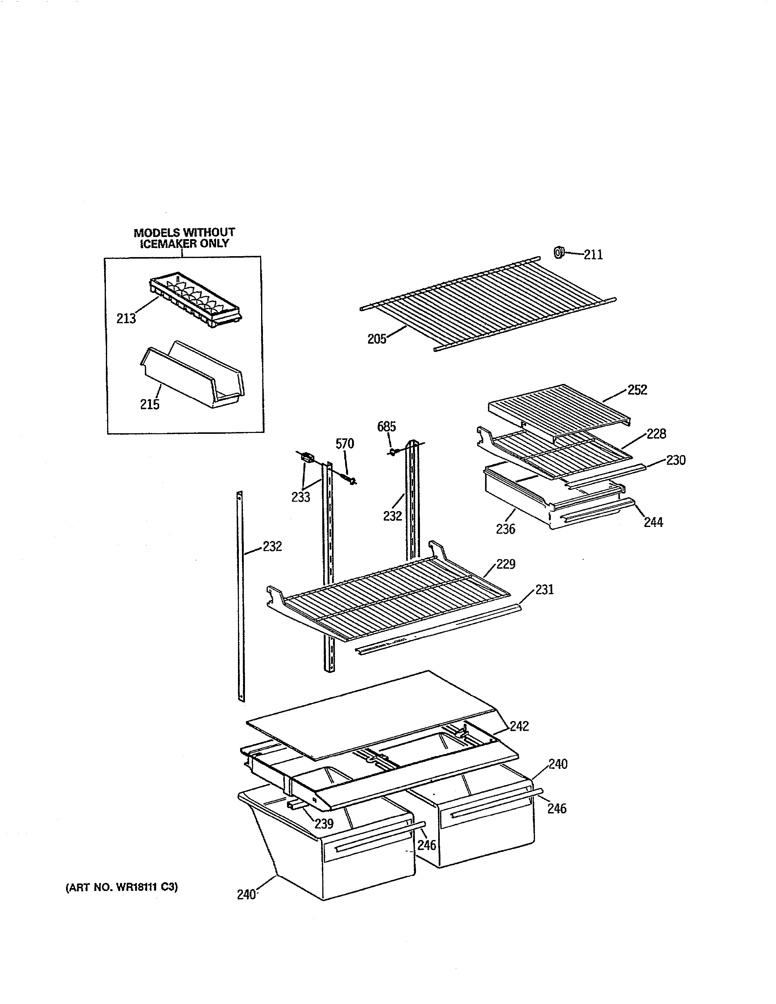 GE TBX18SAXJLWW shelf diagram