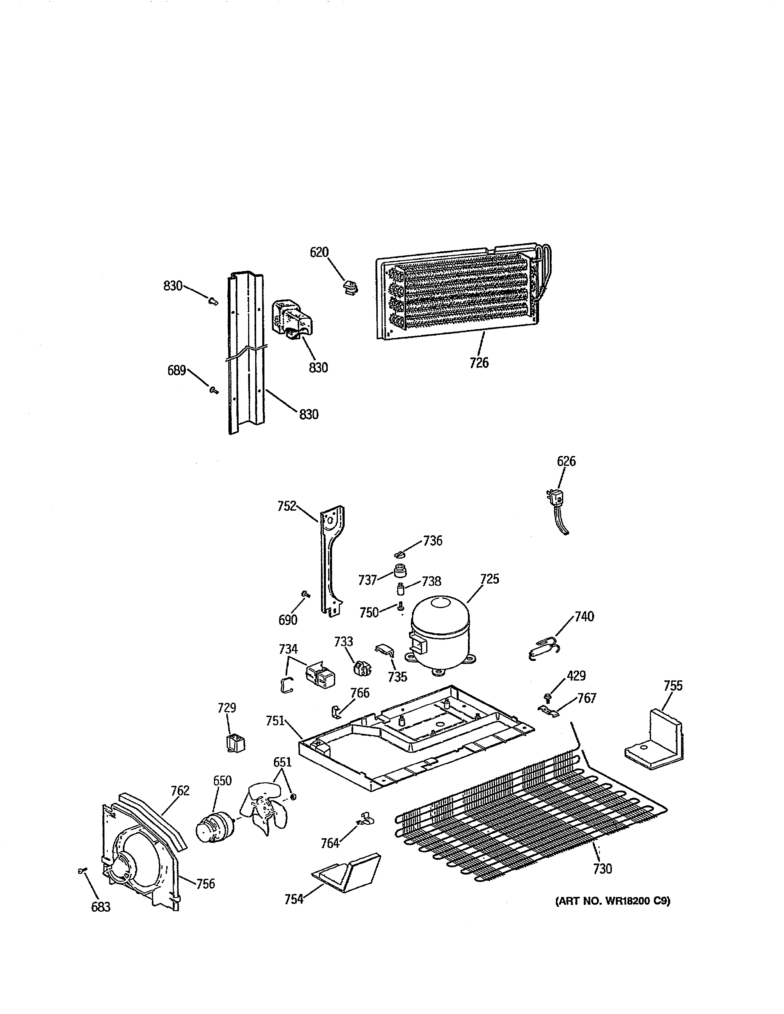 GE TBX18SAXJLWW unit diagram