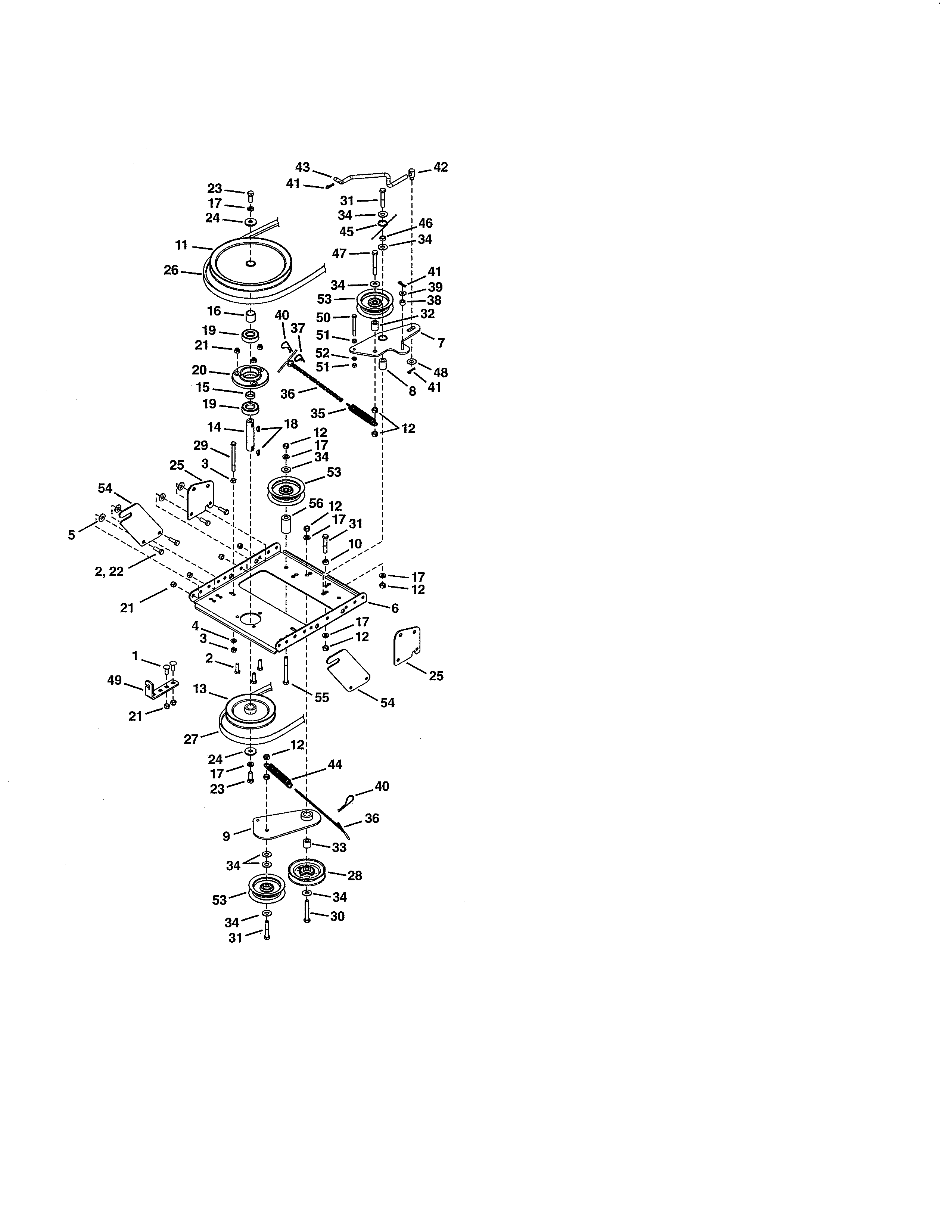 Craftsman 486248373 pulleys & belts diagram