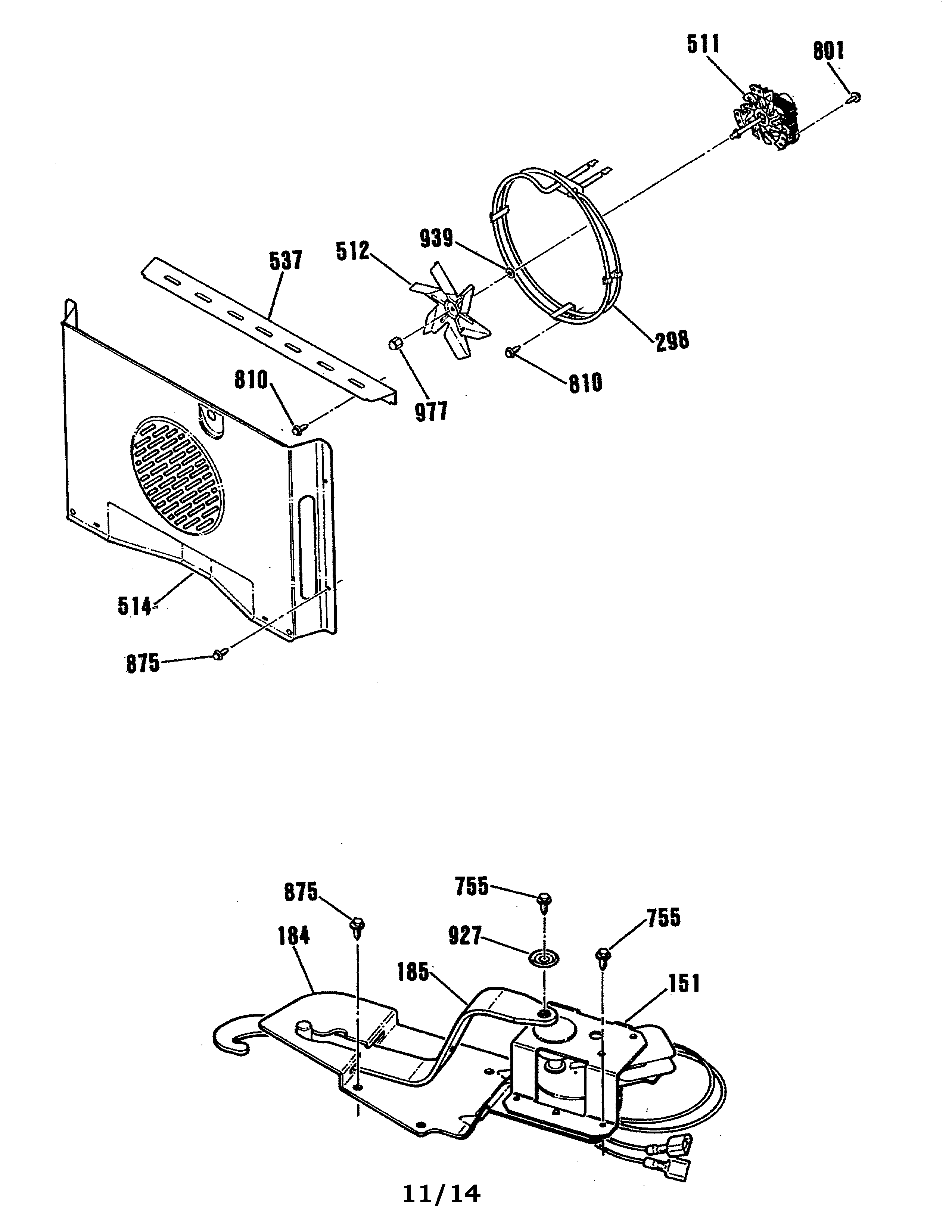GE JTP55WV1WW motor & fan diagram