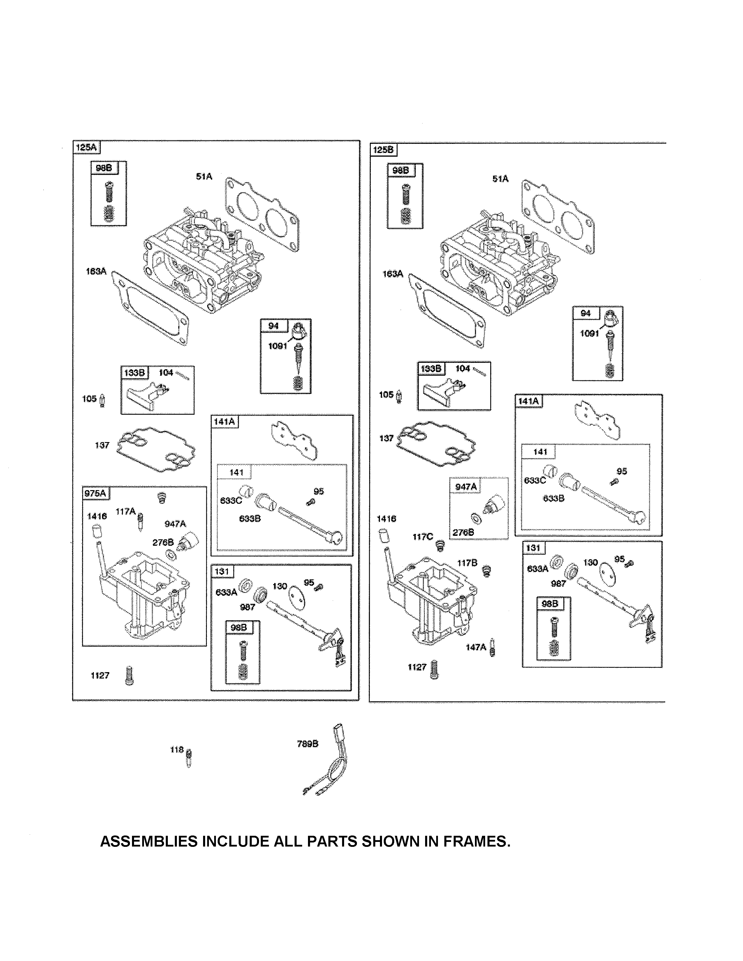 Snapper YT2300 (2690503) carburetor diagram