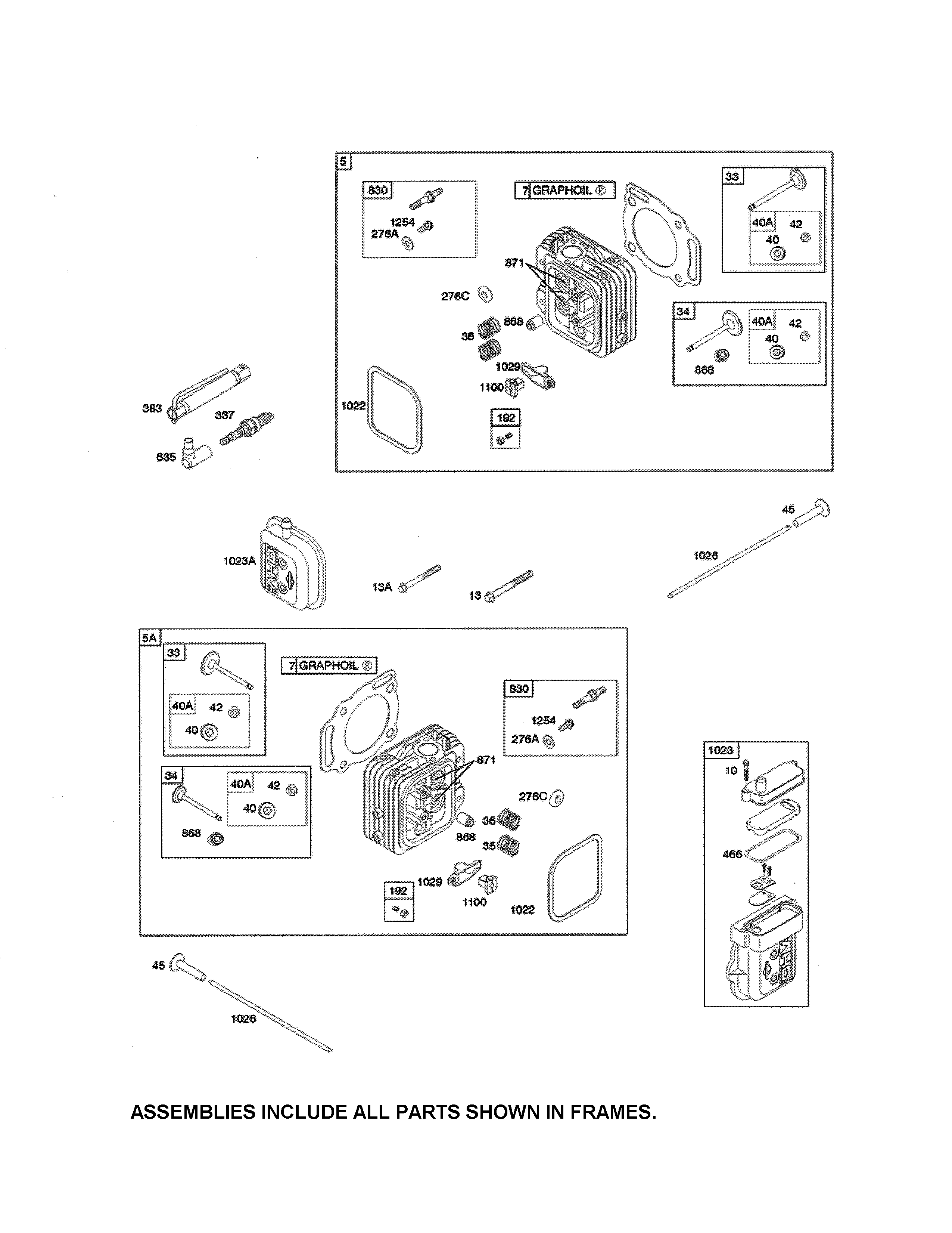 Snapper YT2300 (2690503) cylinder head/valves diagram