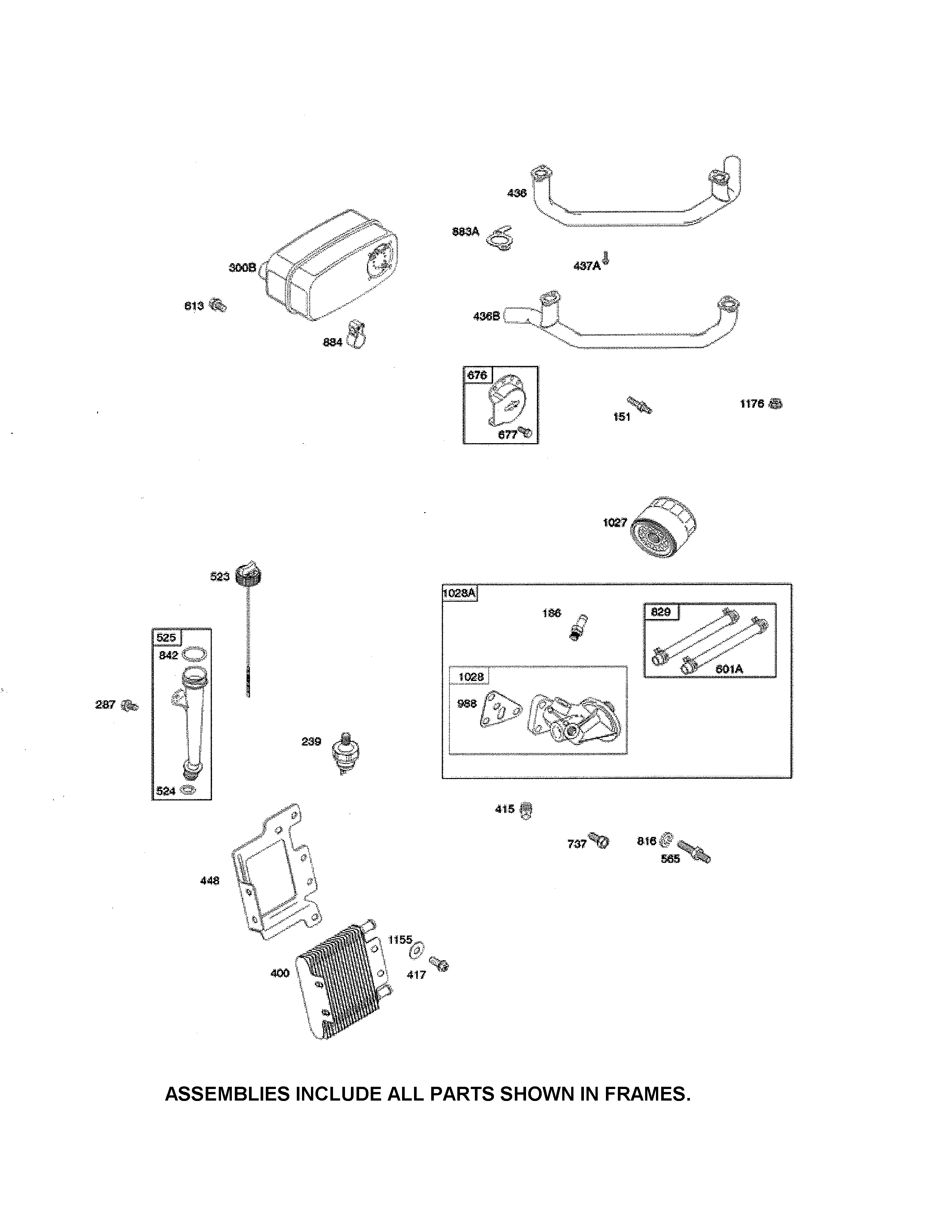 Snapper YT2300 (2690503) exhaust system diagram