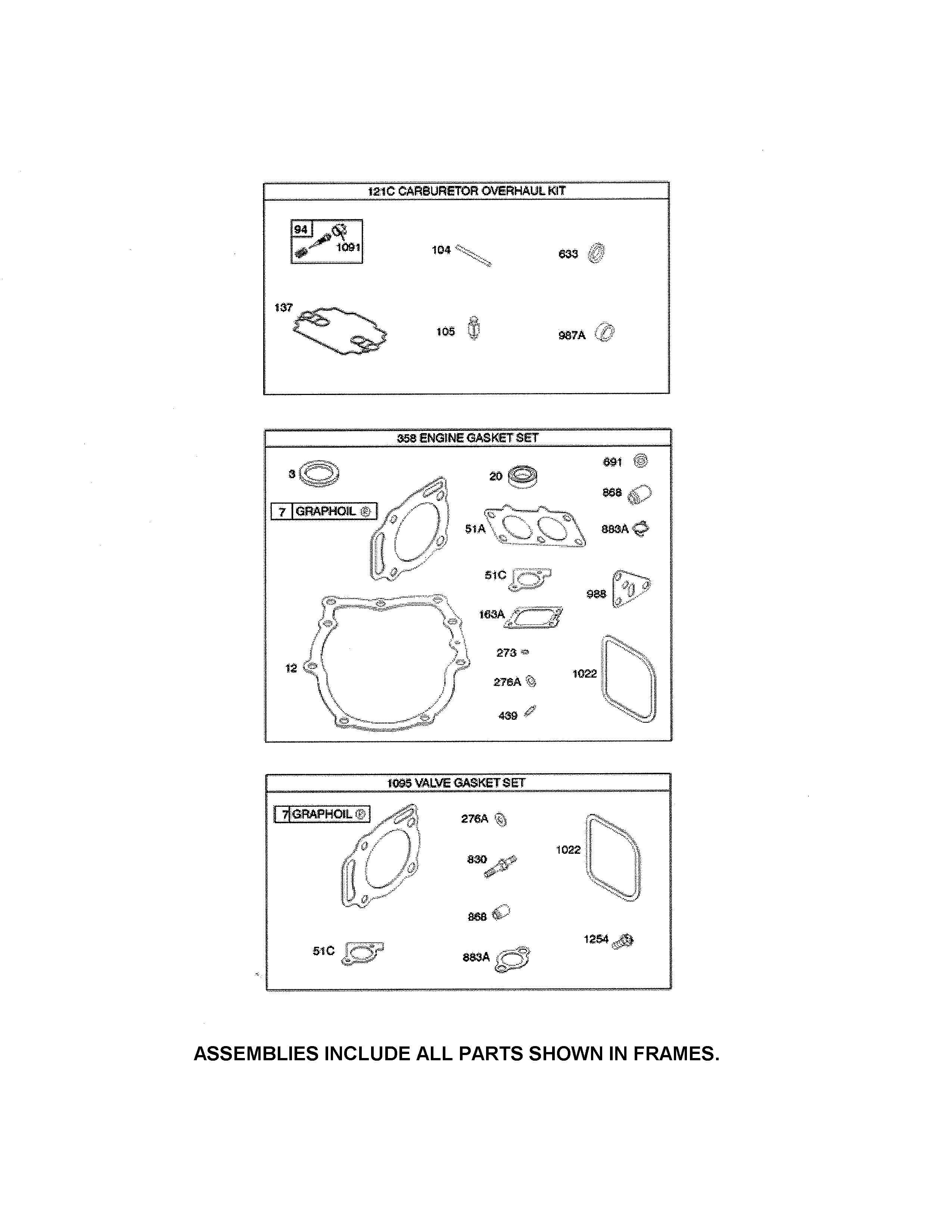 Snapper YT2300 (2690503) gasket sets diagram