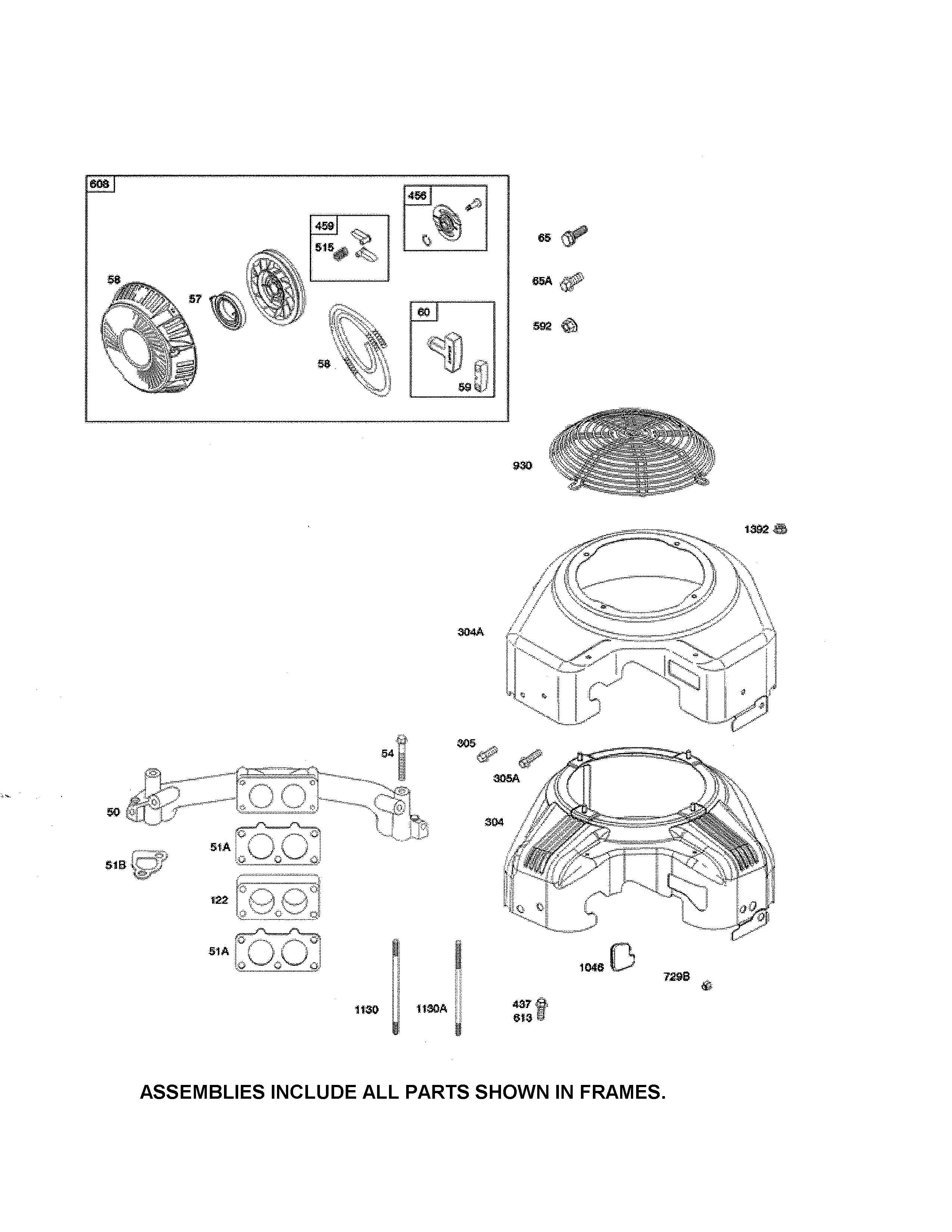 Snapper YT2050 (2690109) blower housing/intake manifold diagram