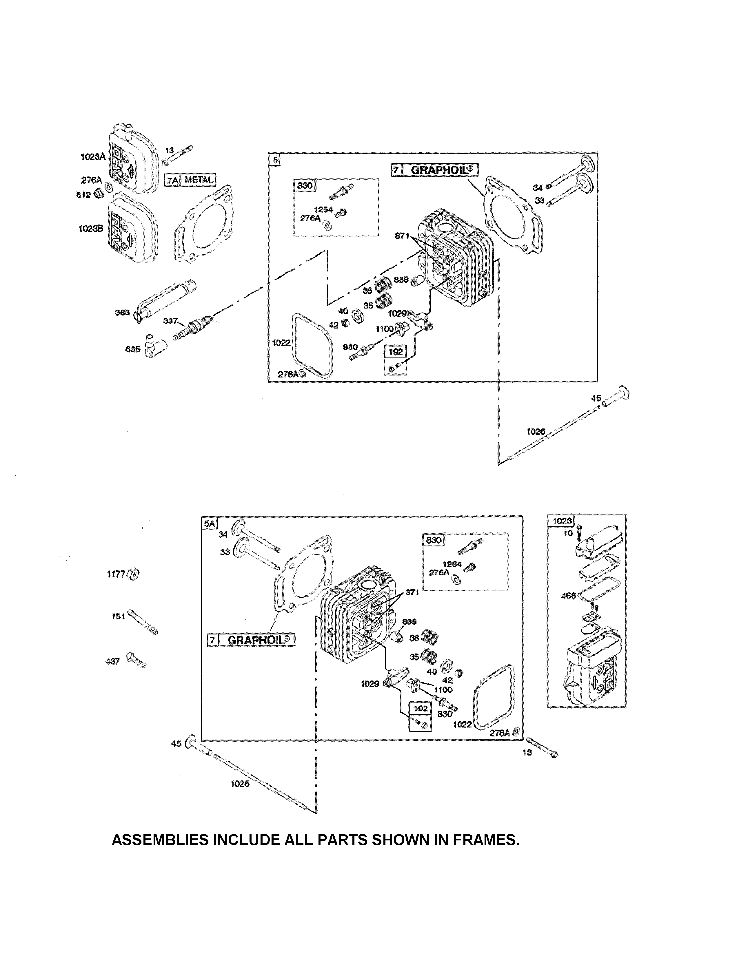 Snapper YT2050 (2690109) cylinder head diagram