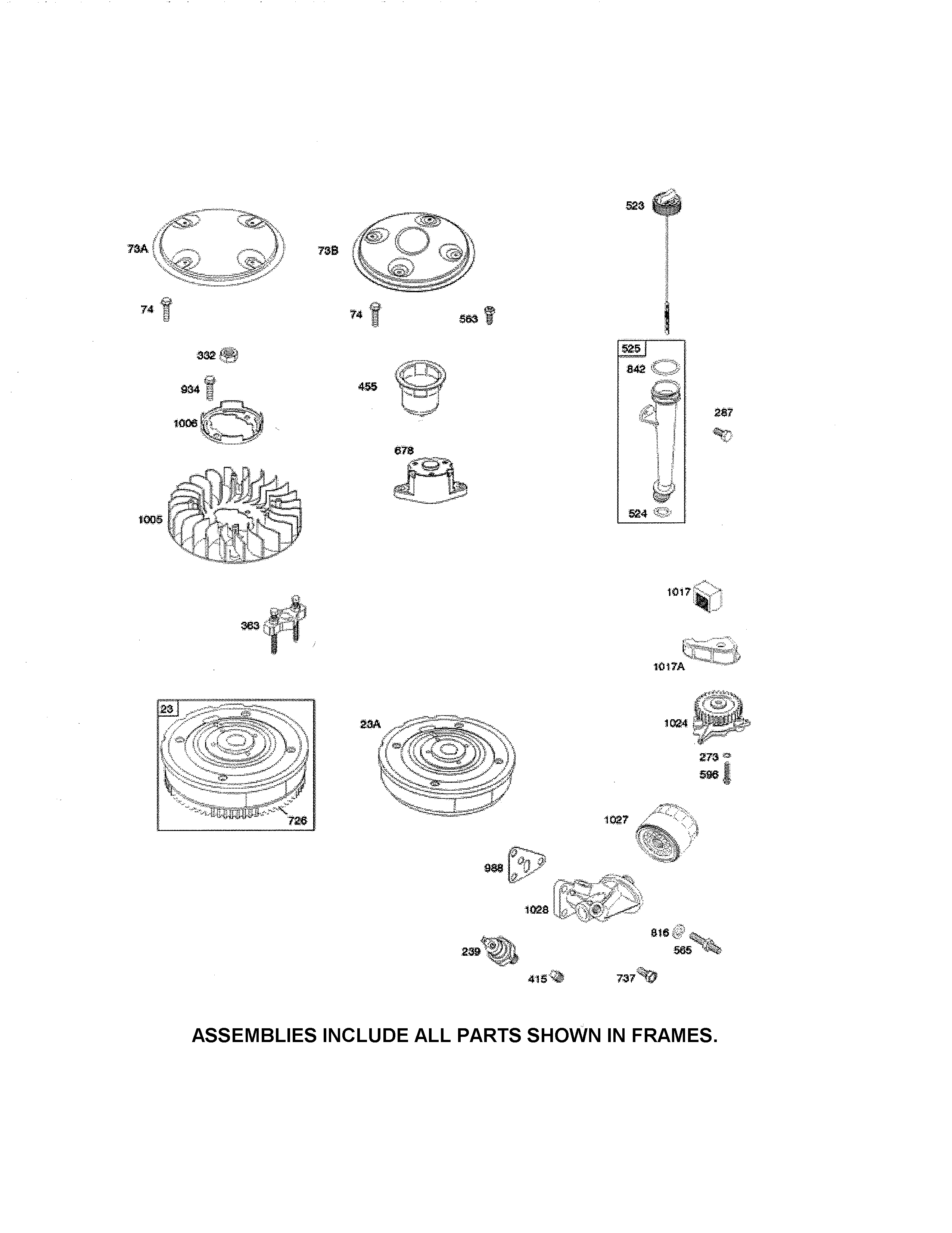 Snapper YT2050 (2690109) flywheel/dipstick diagram