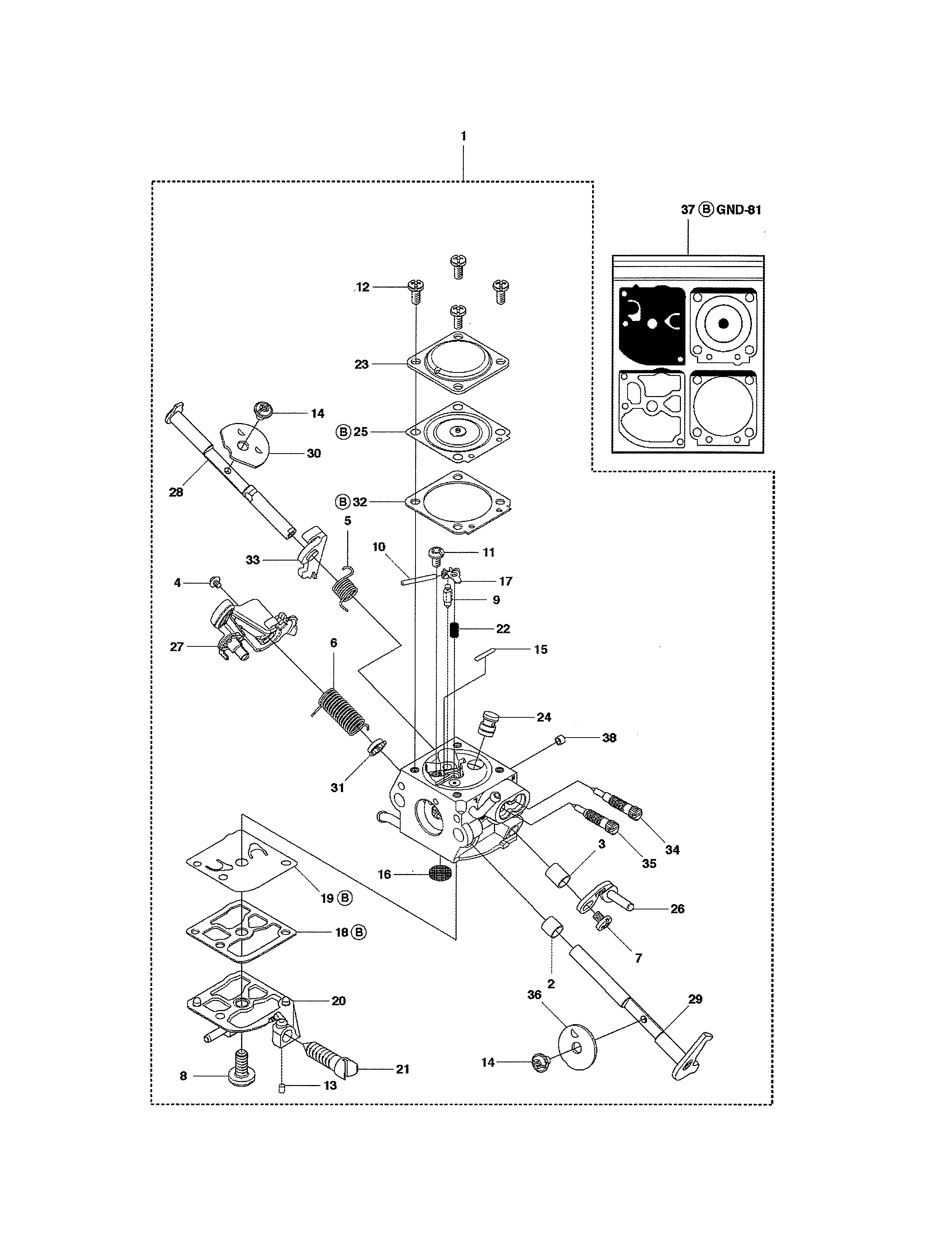 Husqvarna 450E carburetor diagram