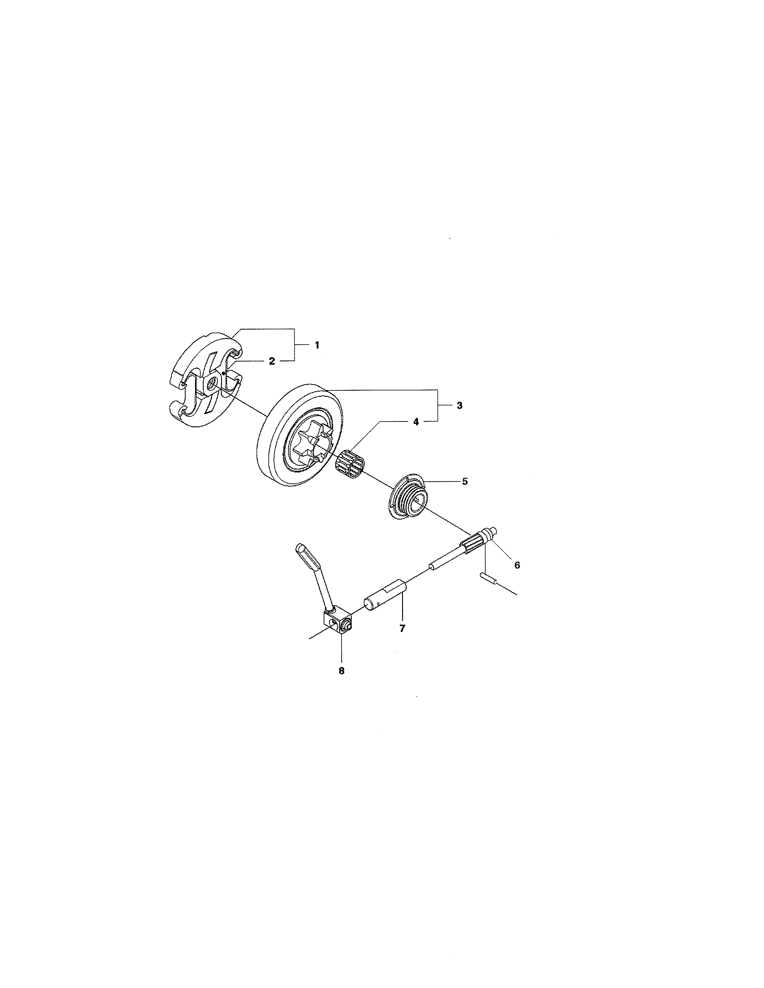 Husqvarna 450E clutch & oil pump diagram