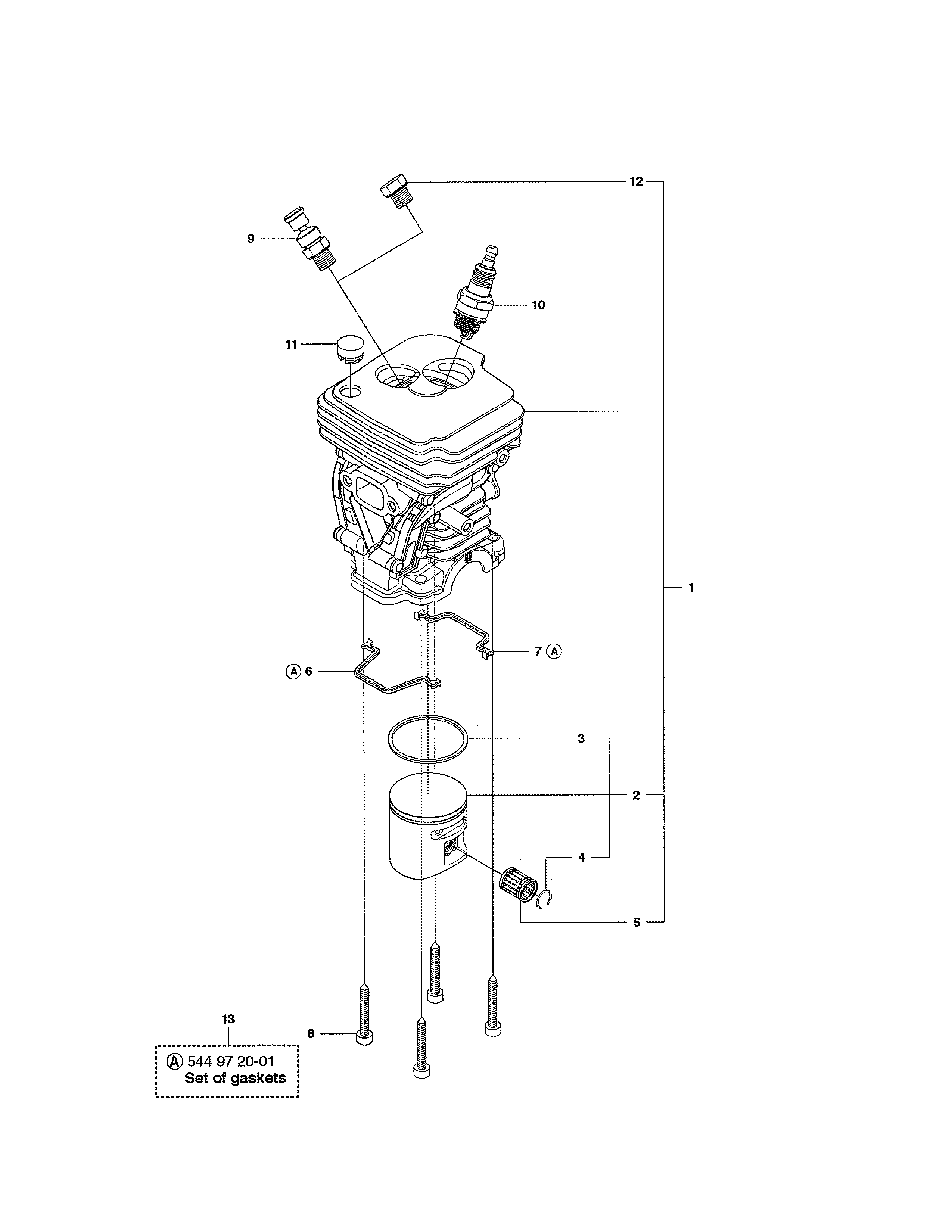 Husqvarna 450E cylinder piston diagram