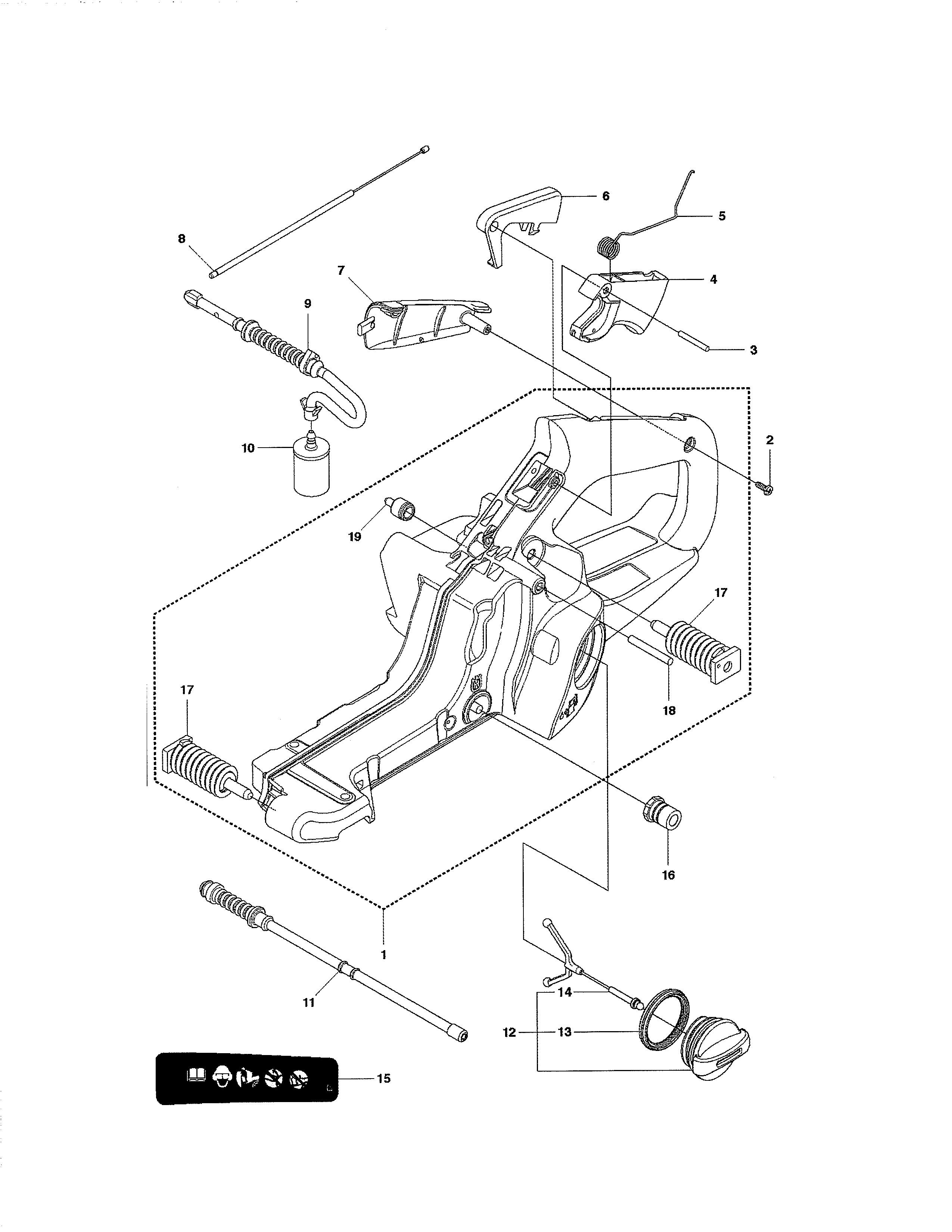 Husqvarna 450E fuel tank diagram