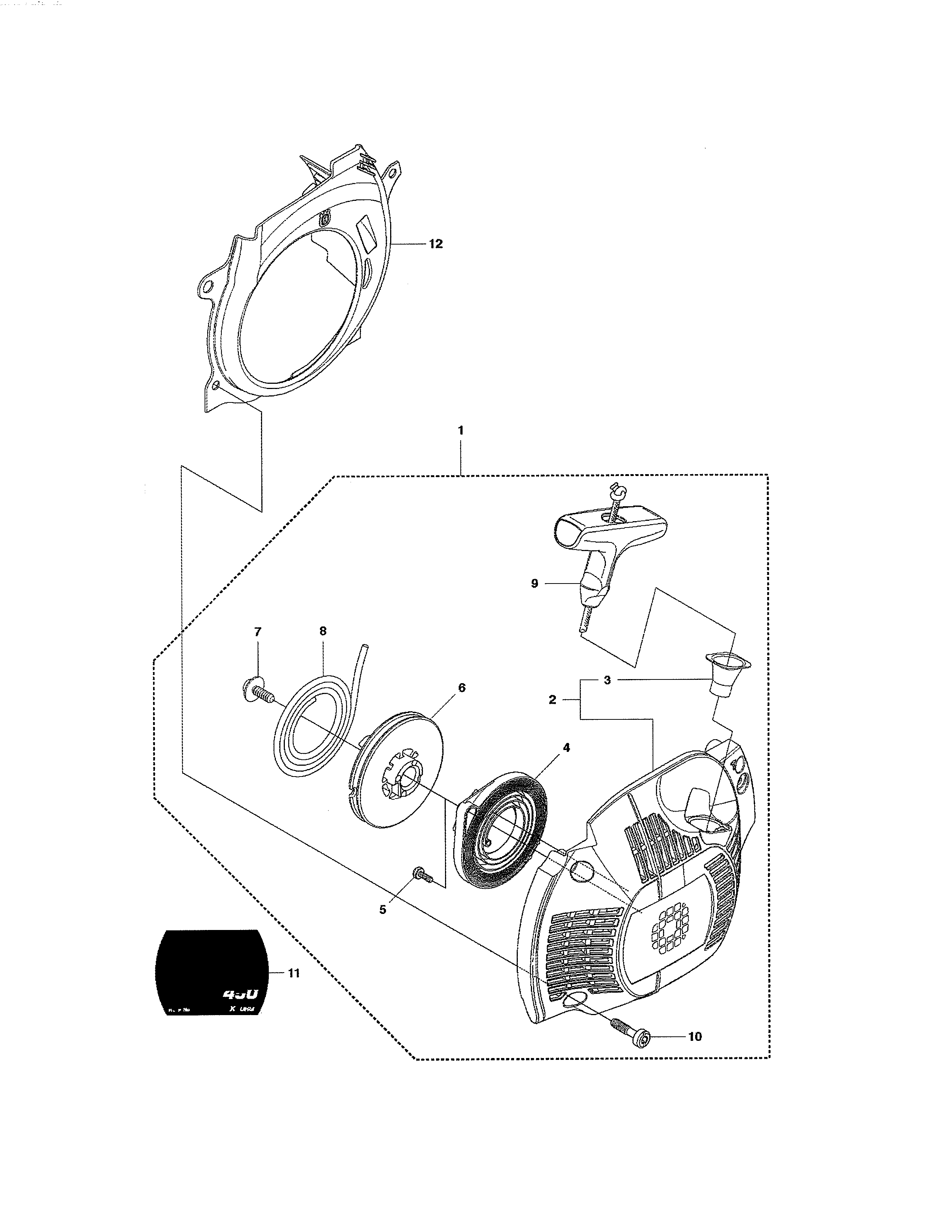 Husqvarna 450E starter diagram