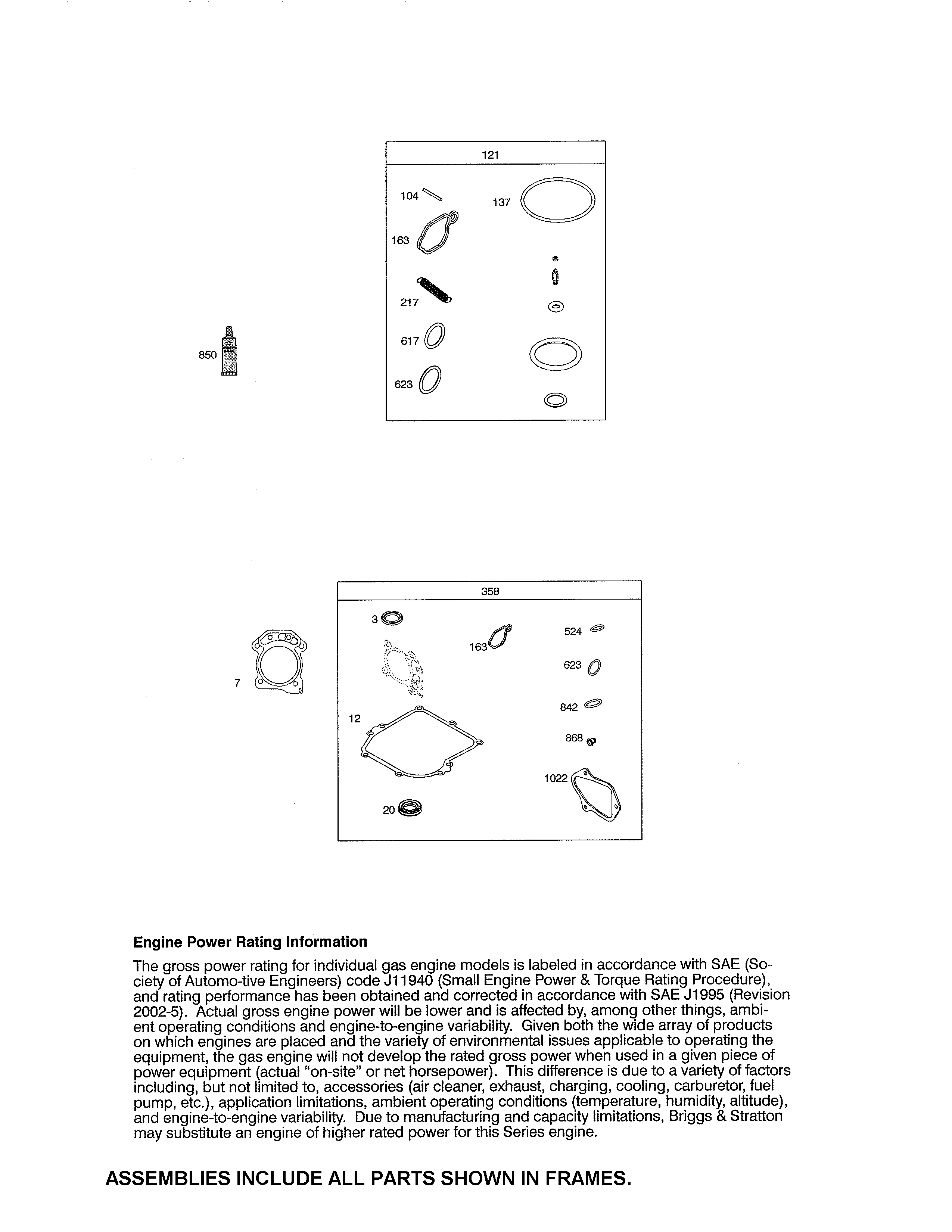 Craftsman 917378200 gasket sets diagram