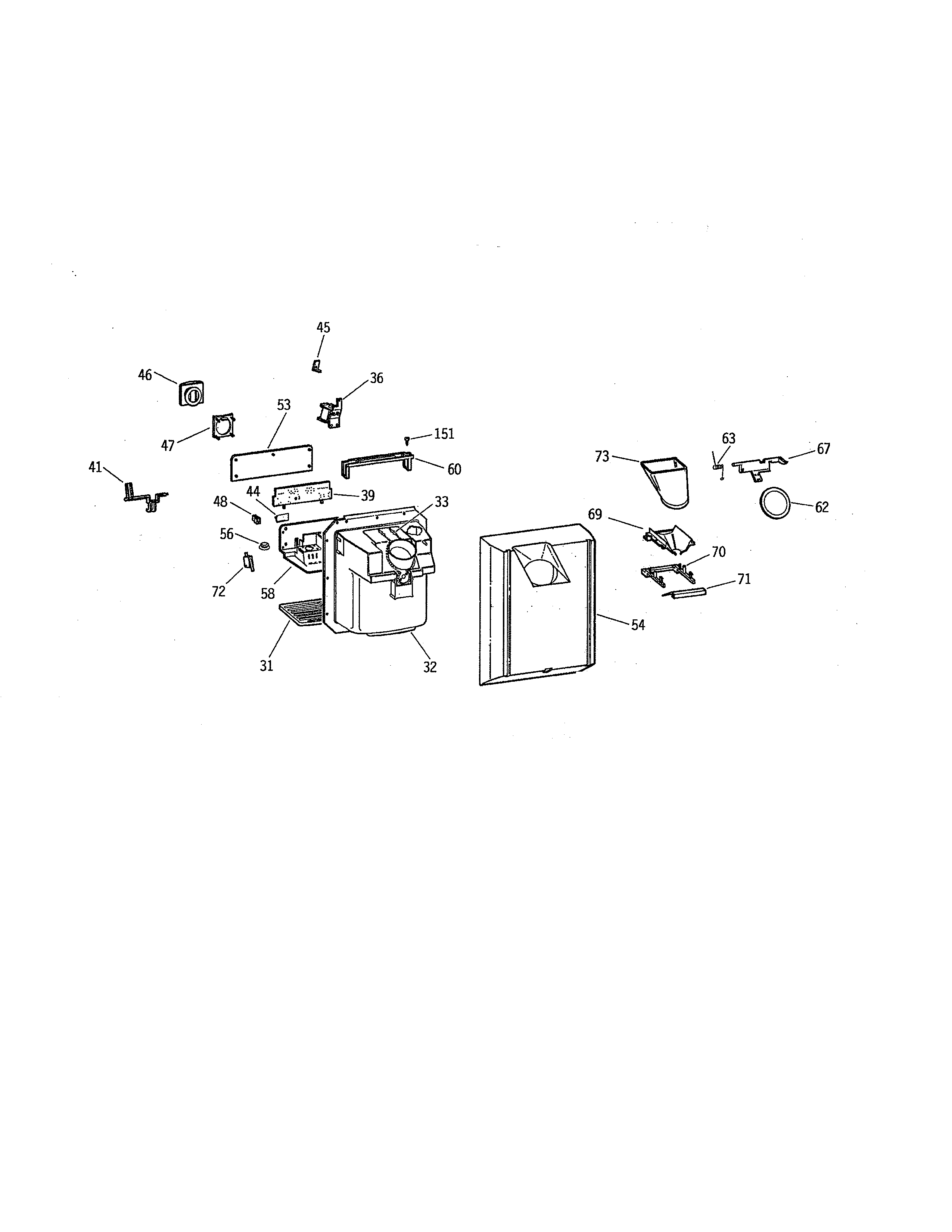 Kenmore 3639552782 dispenser diagram