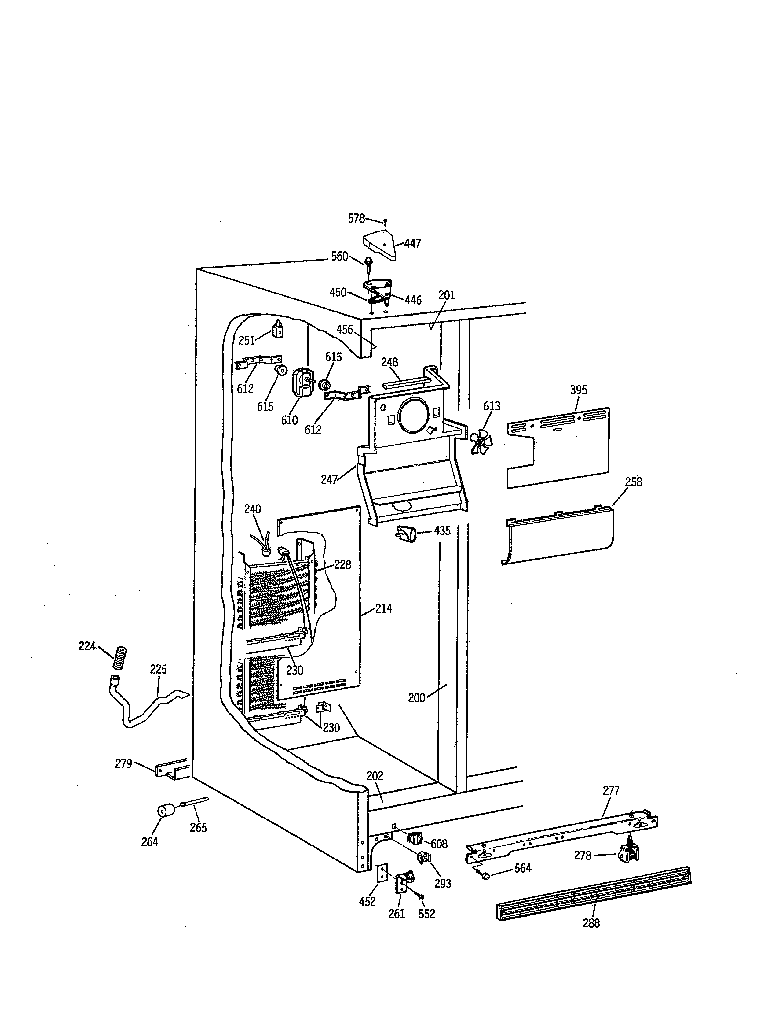 Kenmore 3639552782 freezer section diagram