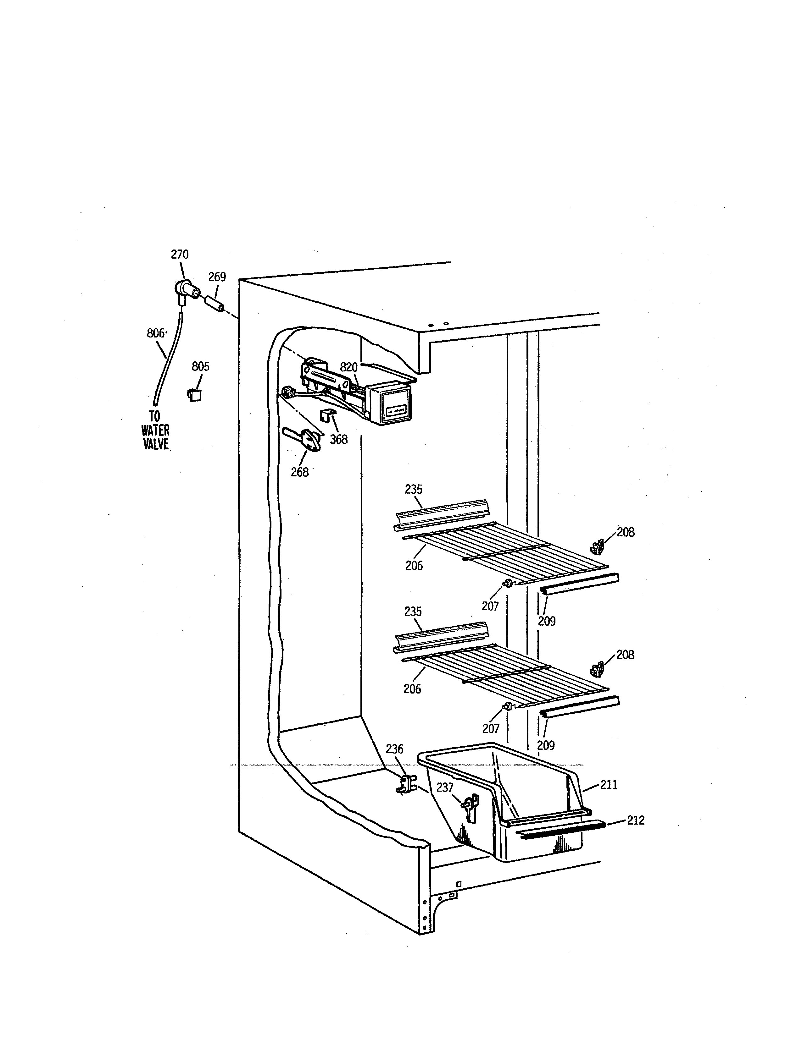 Kenmore 3639552782 freezer section diagram