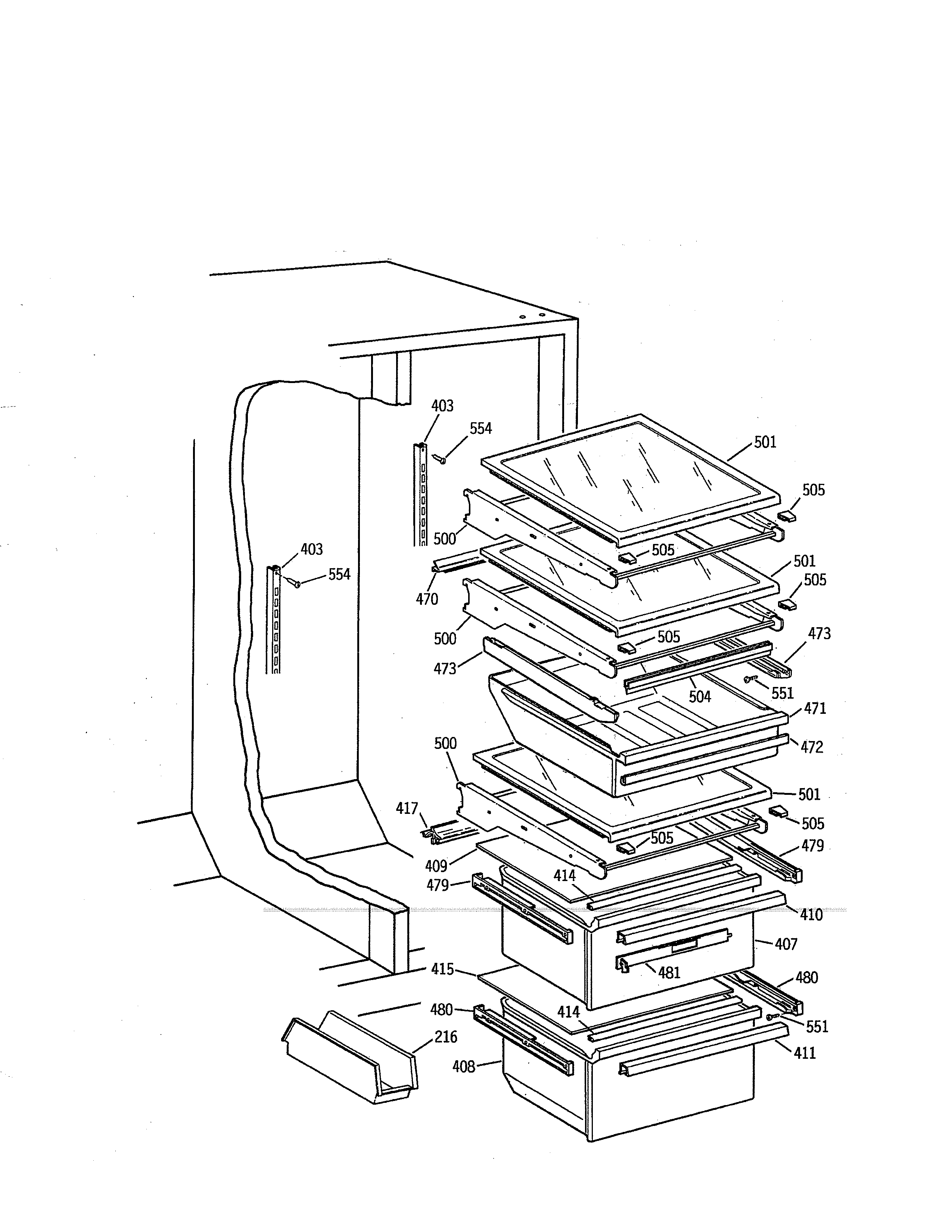 Kenmore 3639552782 fresh food section diagram