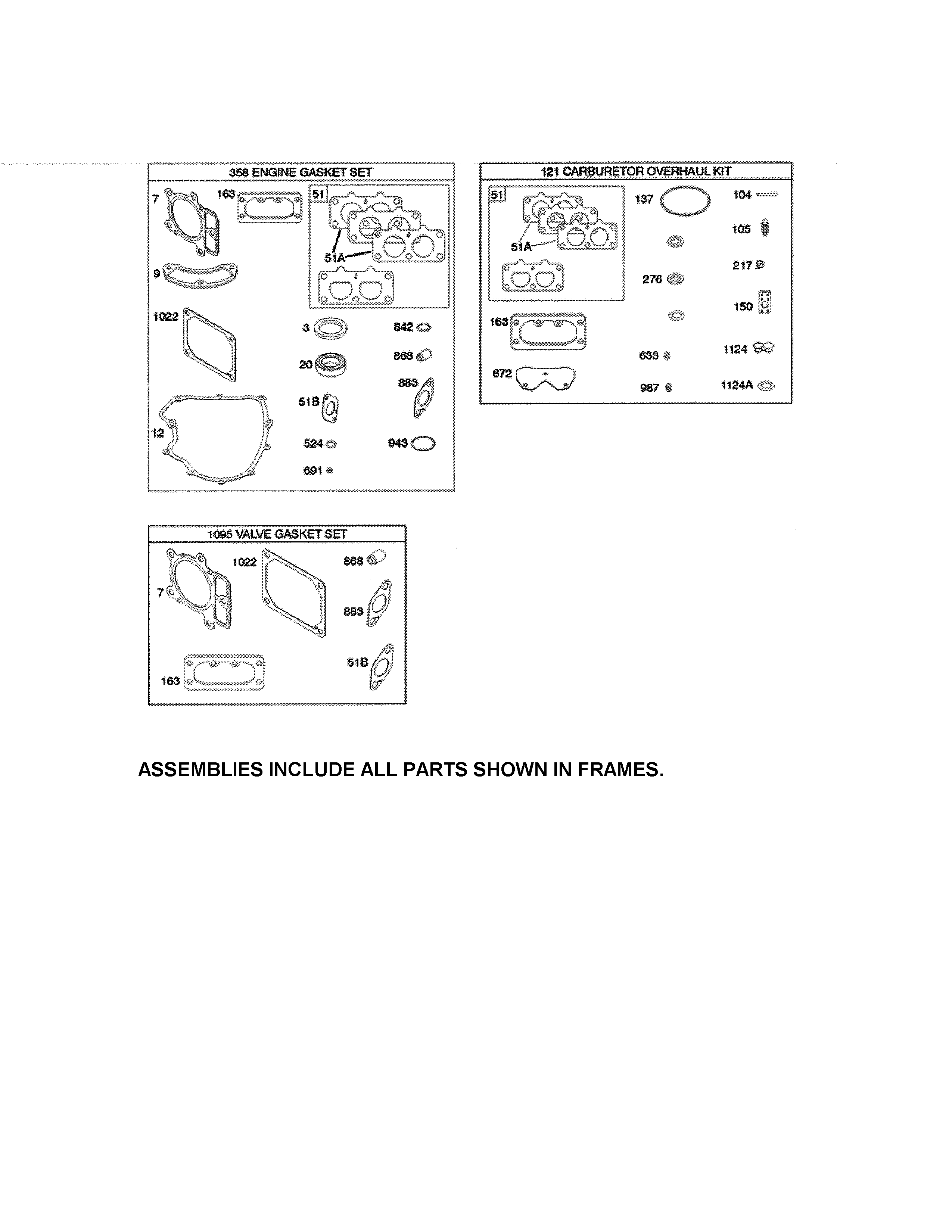 MTD 17BKCACS099 gasket sets diagram