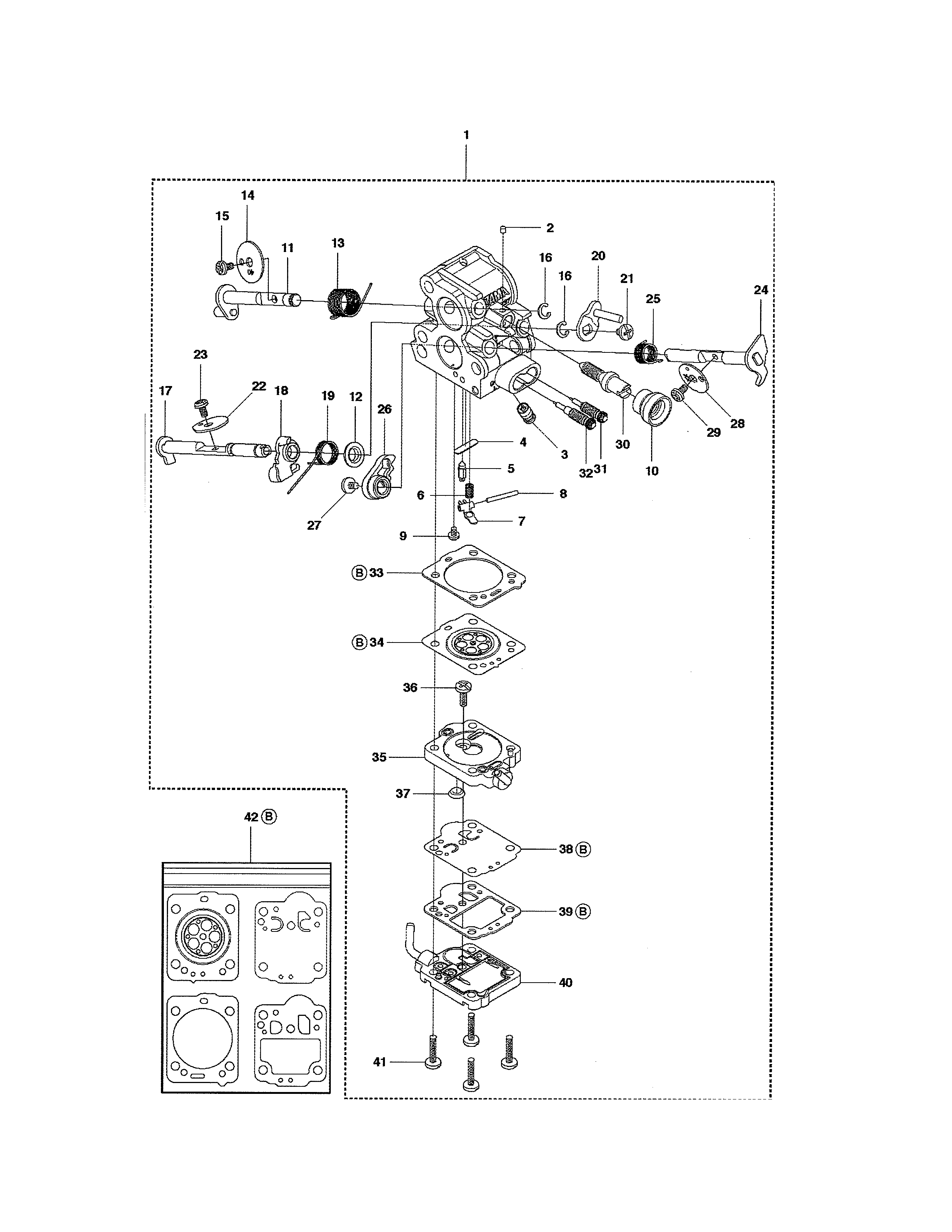 Husqvarna 965167936 carburetor zamac1t-el41 diagram