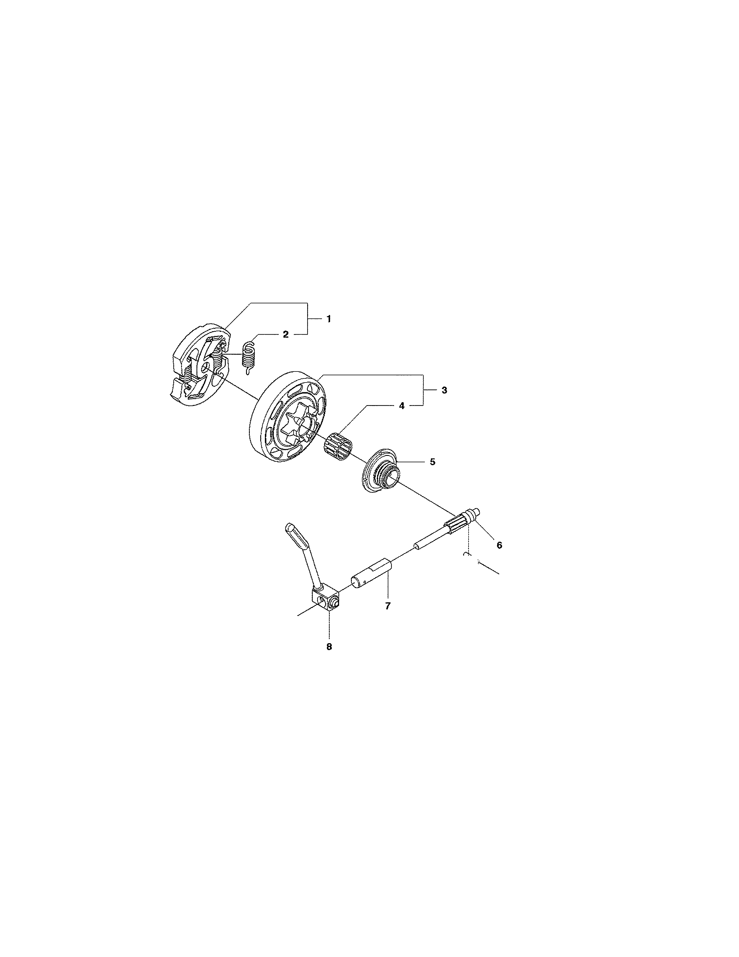 Husqvarna 965167936 clutch & oil pump diagram