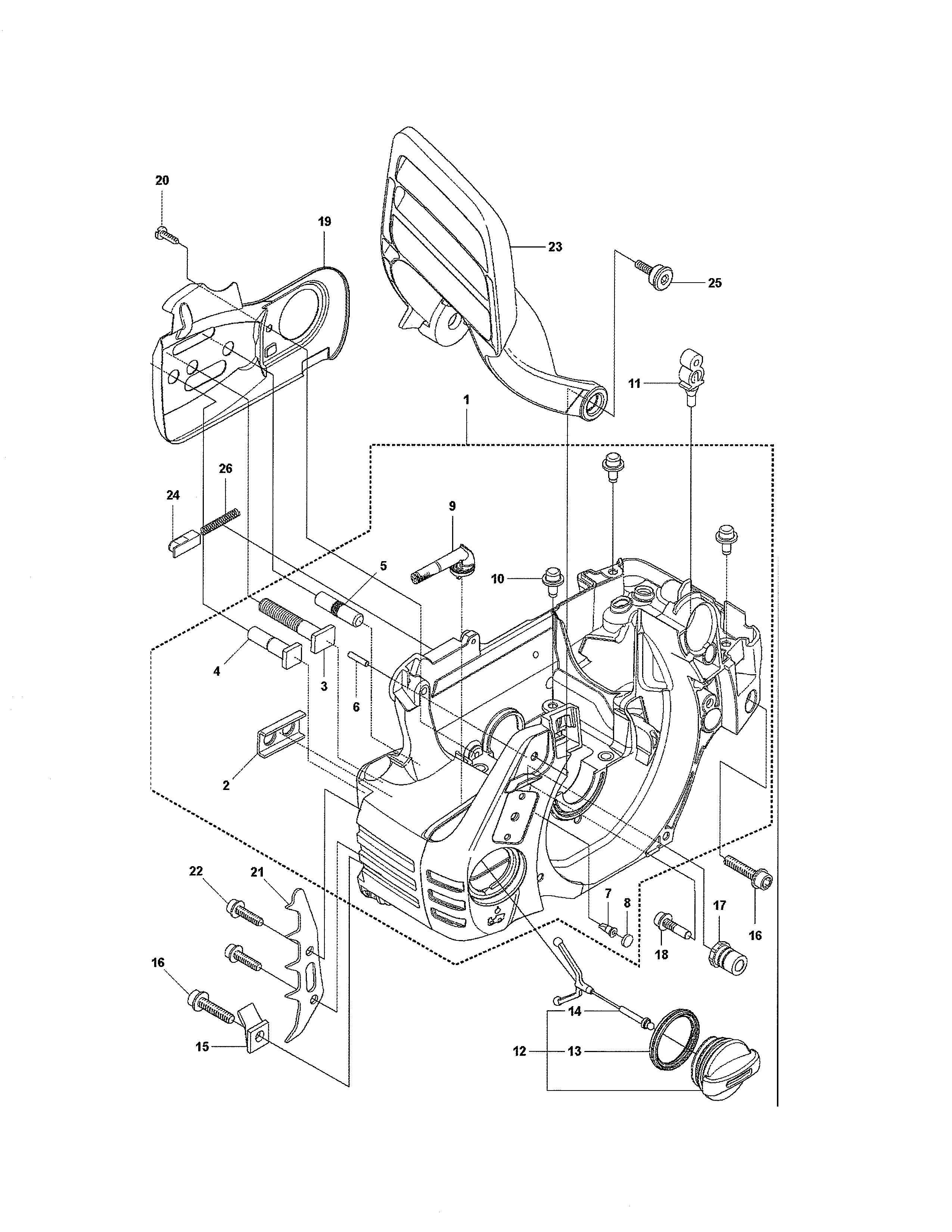 Husqvarna 965167936 crankcase diagram
