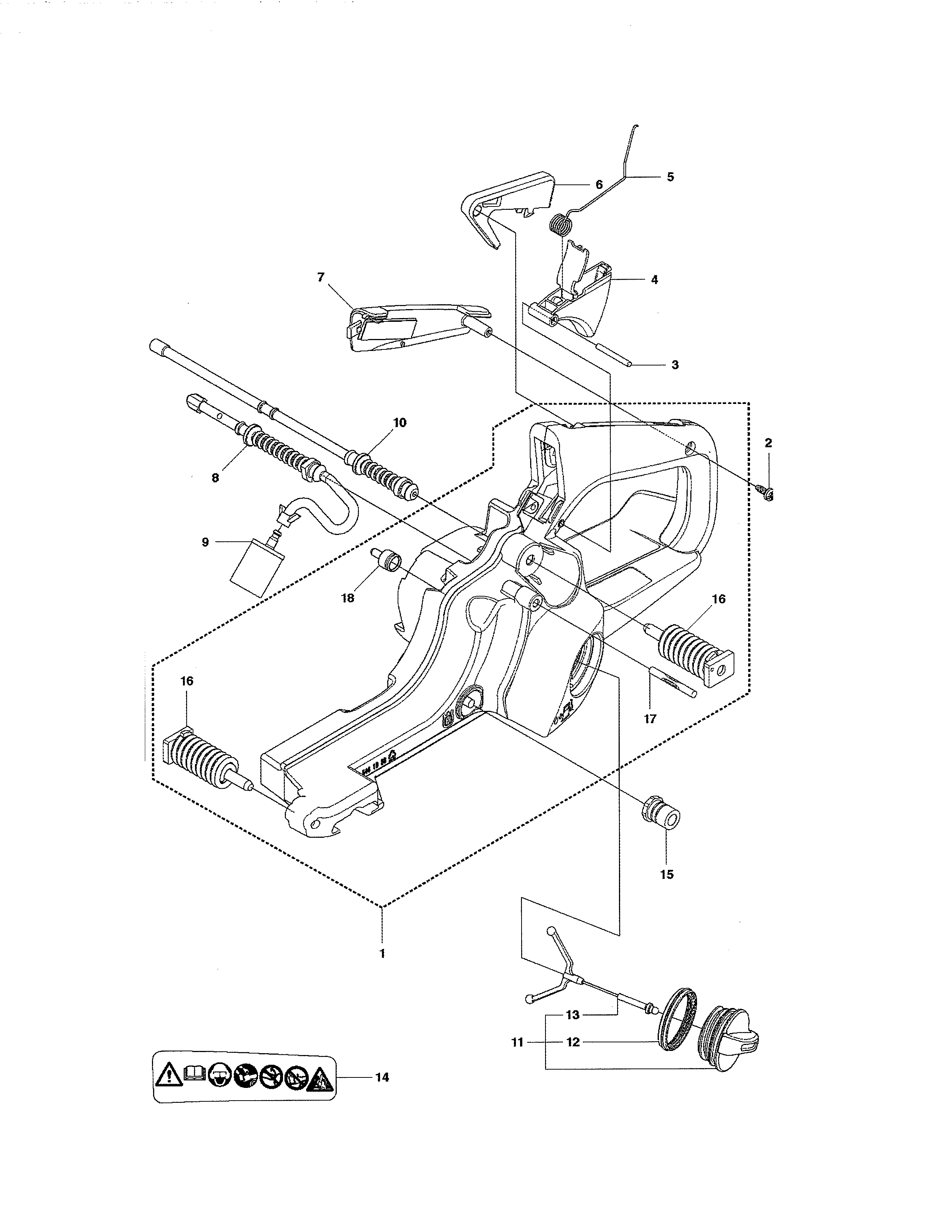 Husqvarna 965167936 fuel tank diagram