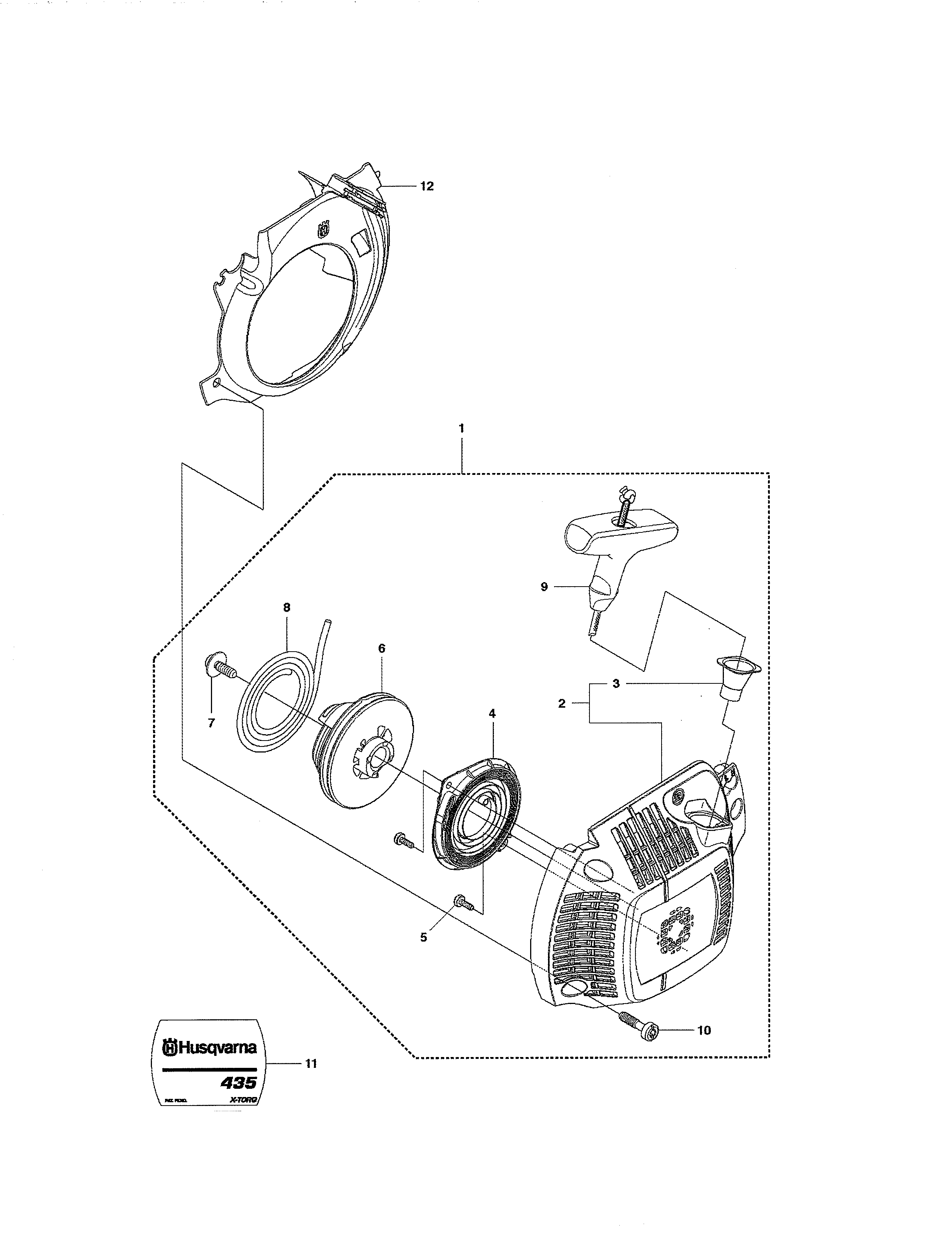 Husqvarna 965167936 starter diagram
