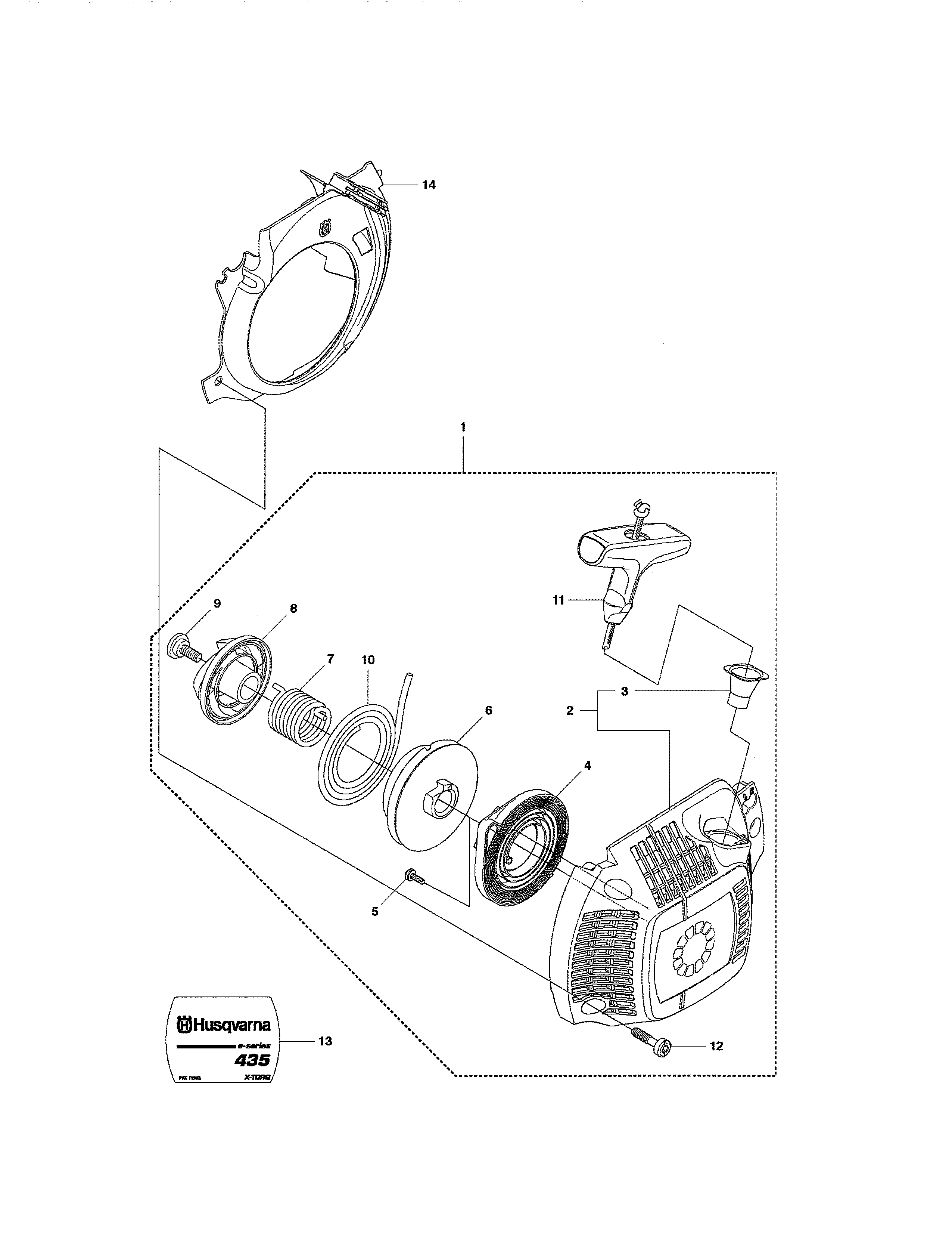 Husqvarna 965167936 starter diagram