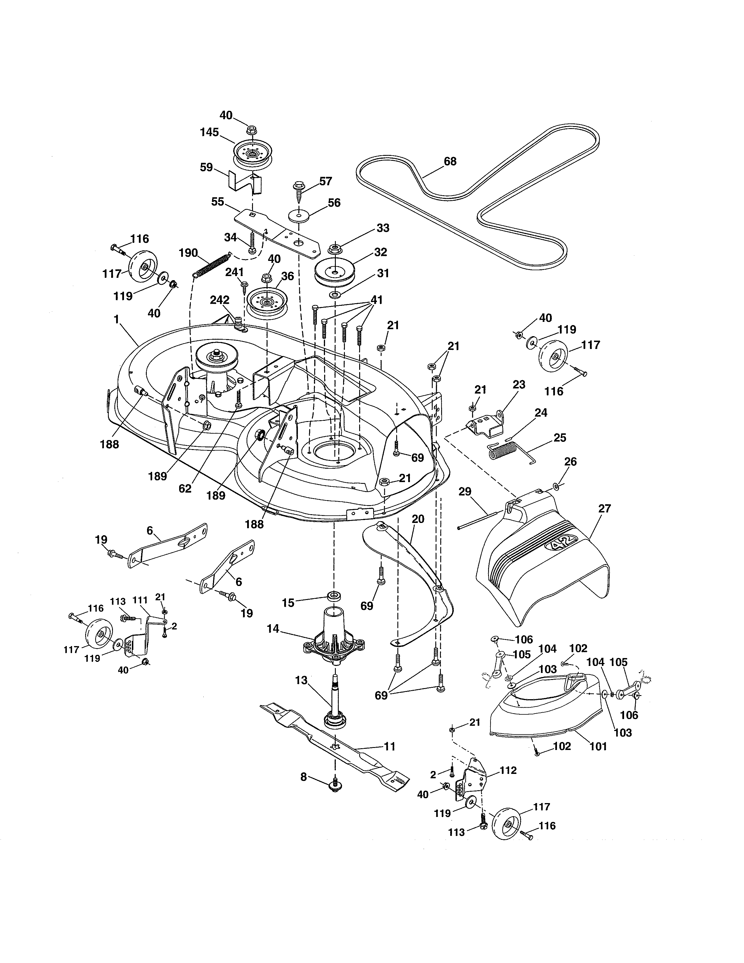 Craftsman 917986471 mower deck diagram