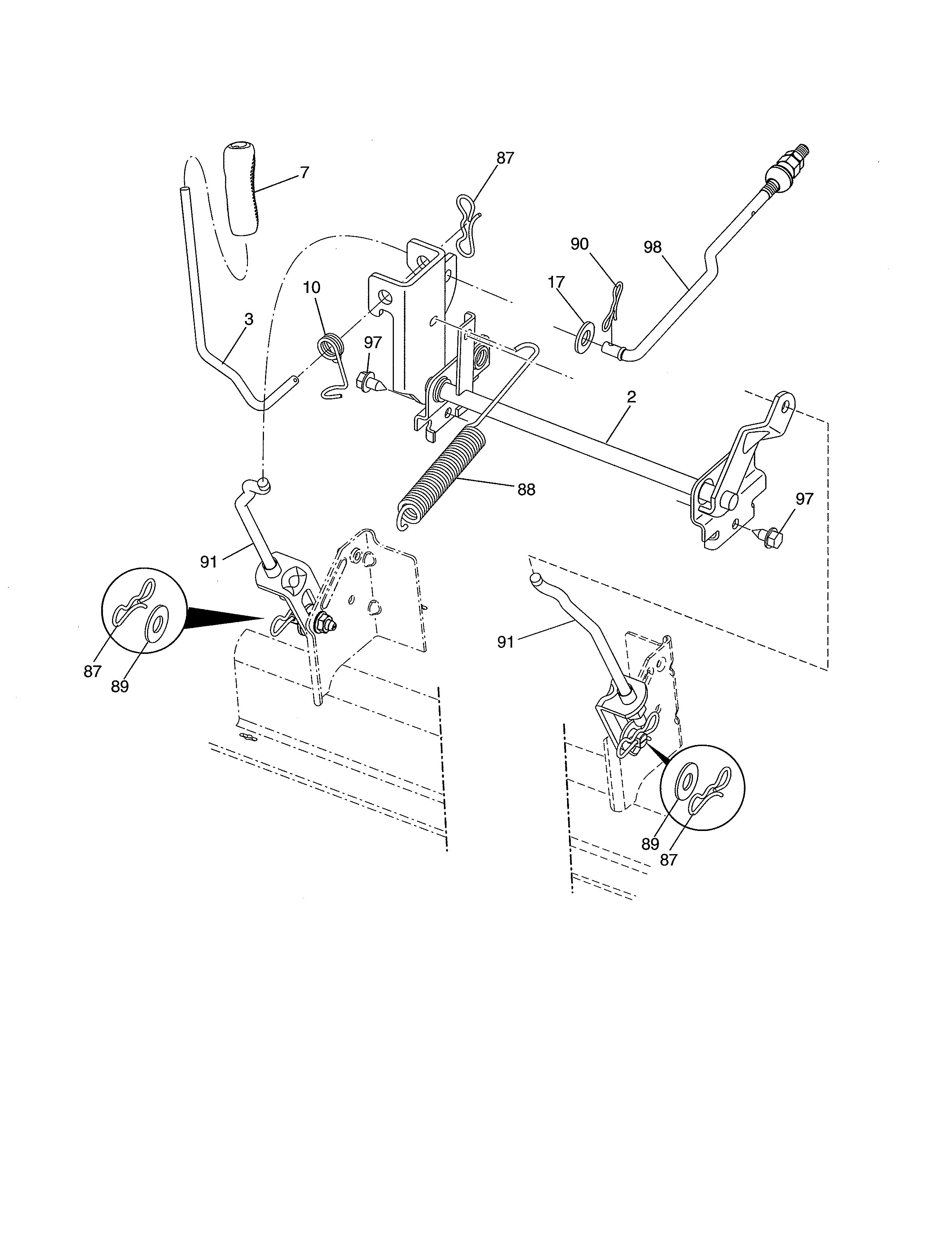Craftsman 917986471 mower lift diagram