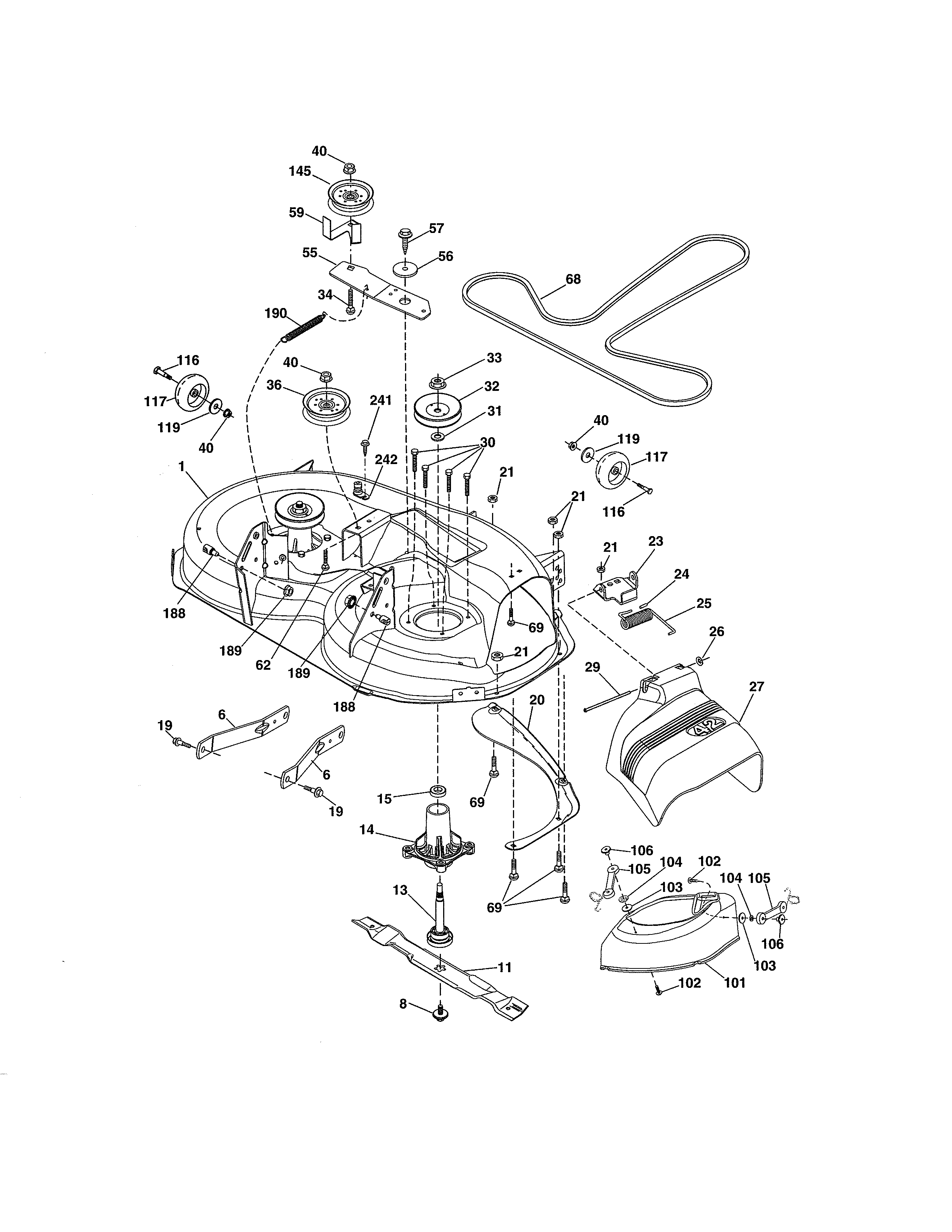 Craftsman 917992311 mower deck diagram