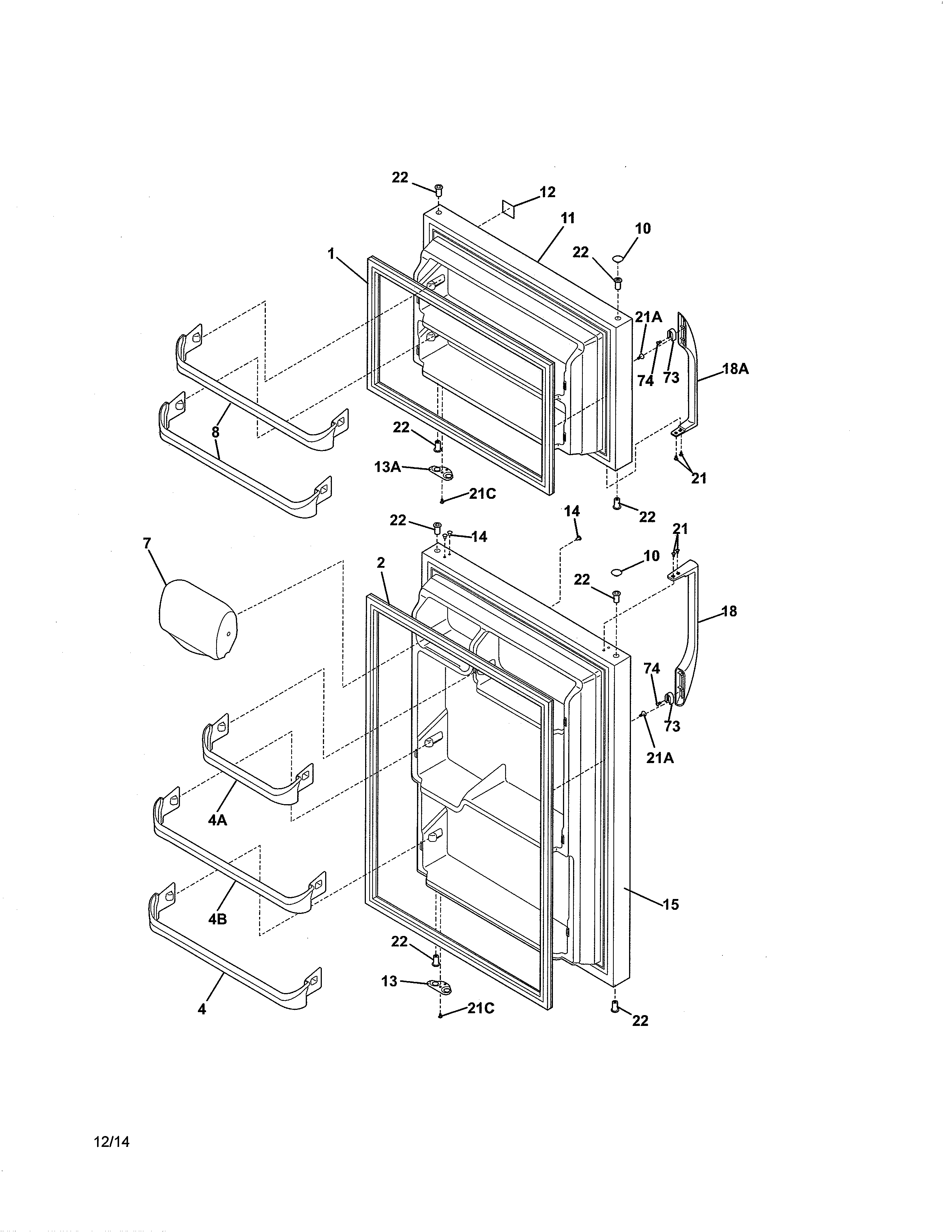 Kenmore 25360302411 door diagram