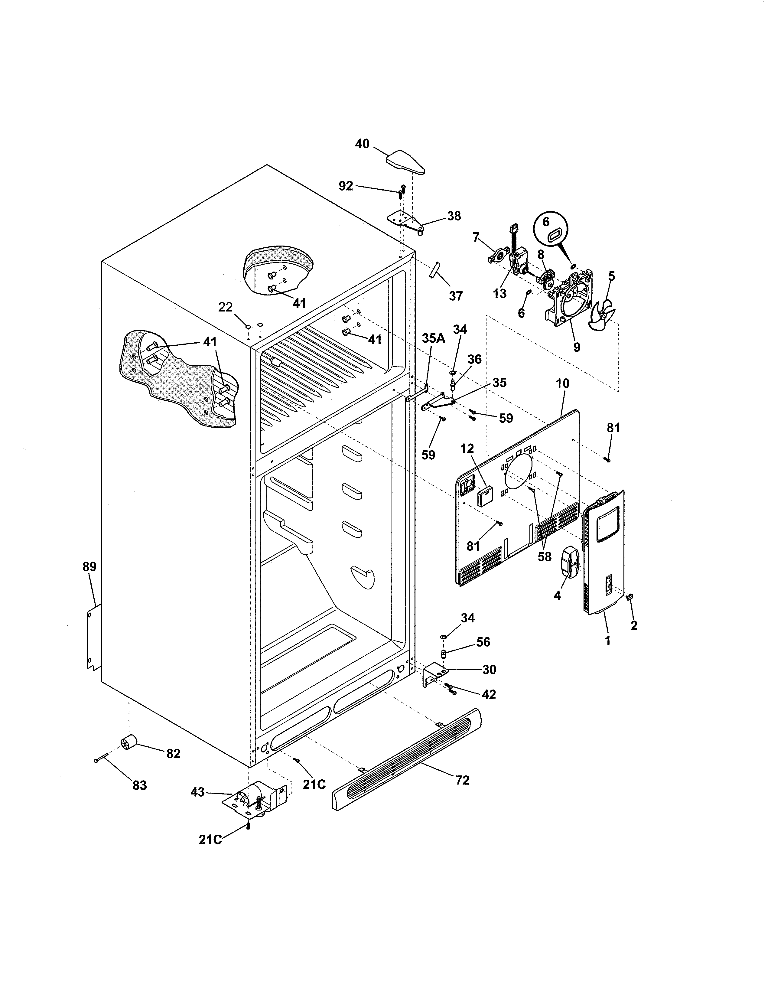 Kenmore 25360302411 cabinet diagram