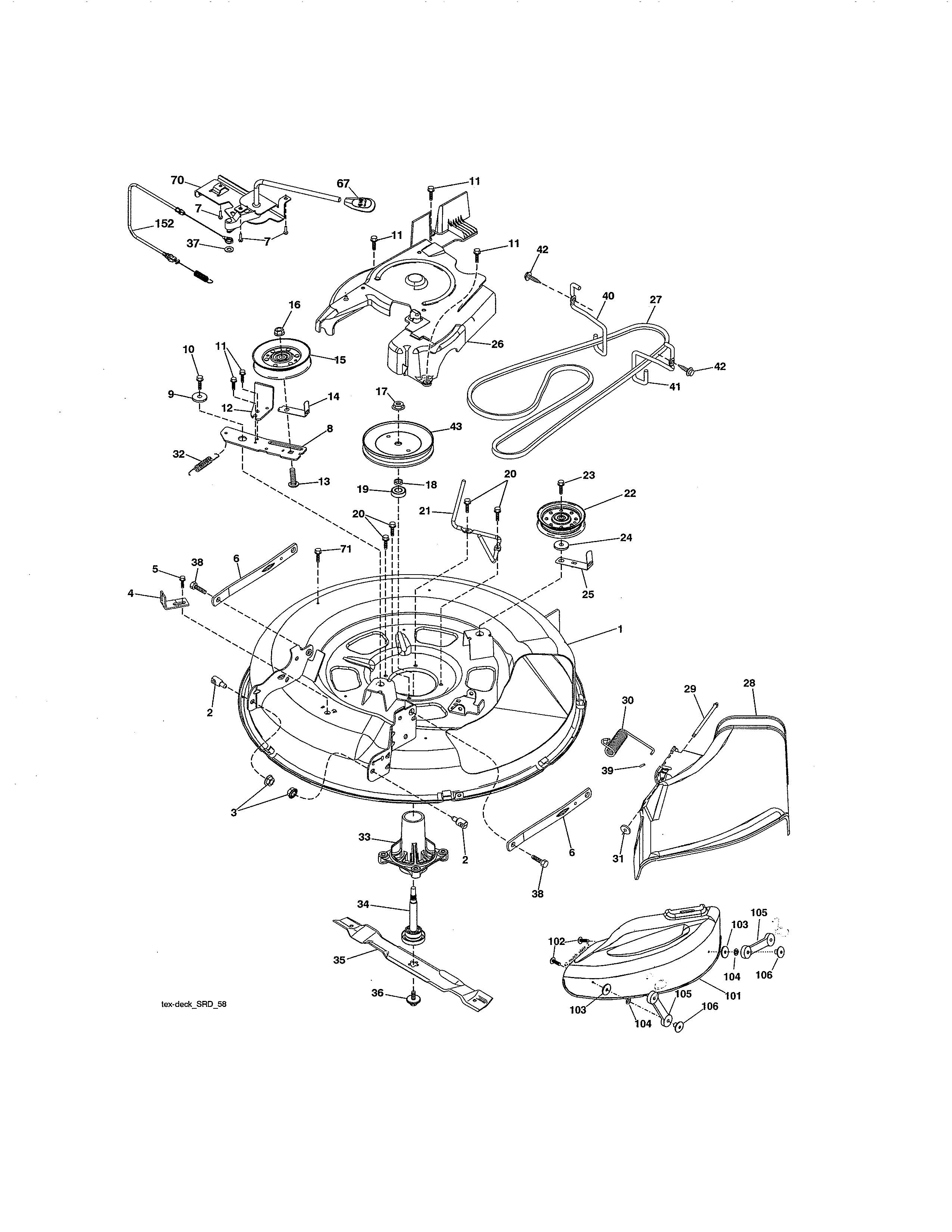 Craftsman 917986330 mower deck diagram