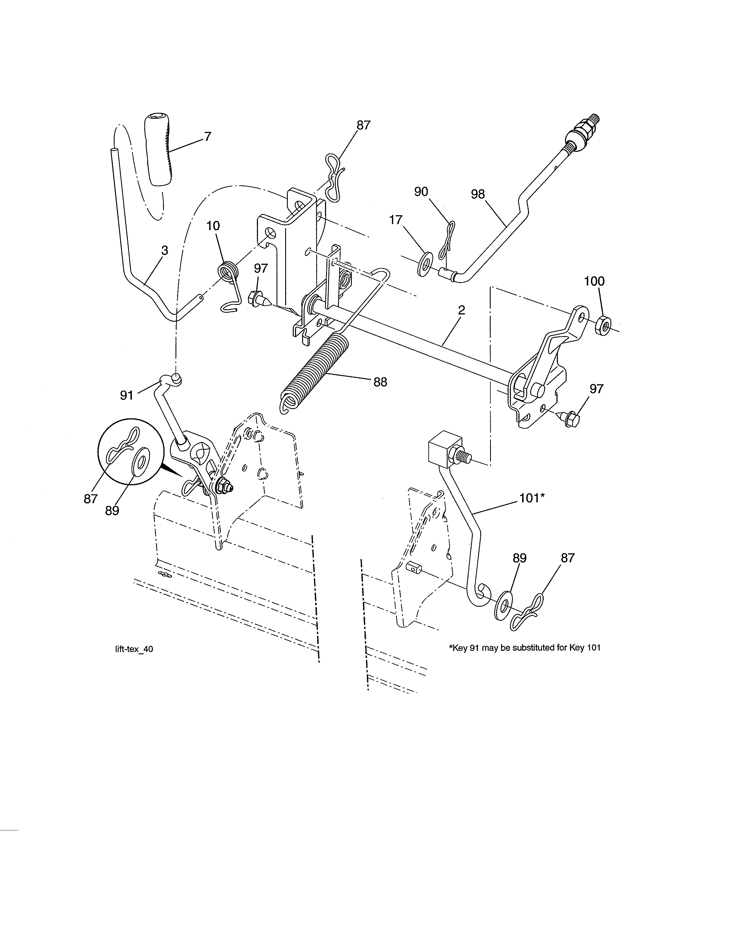 Craftsman 917992901 mower lift diagram