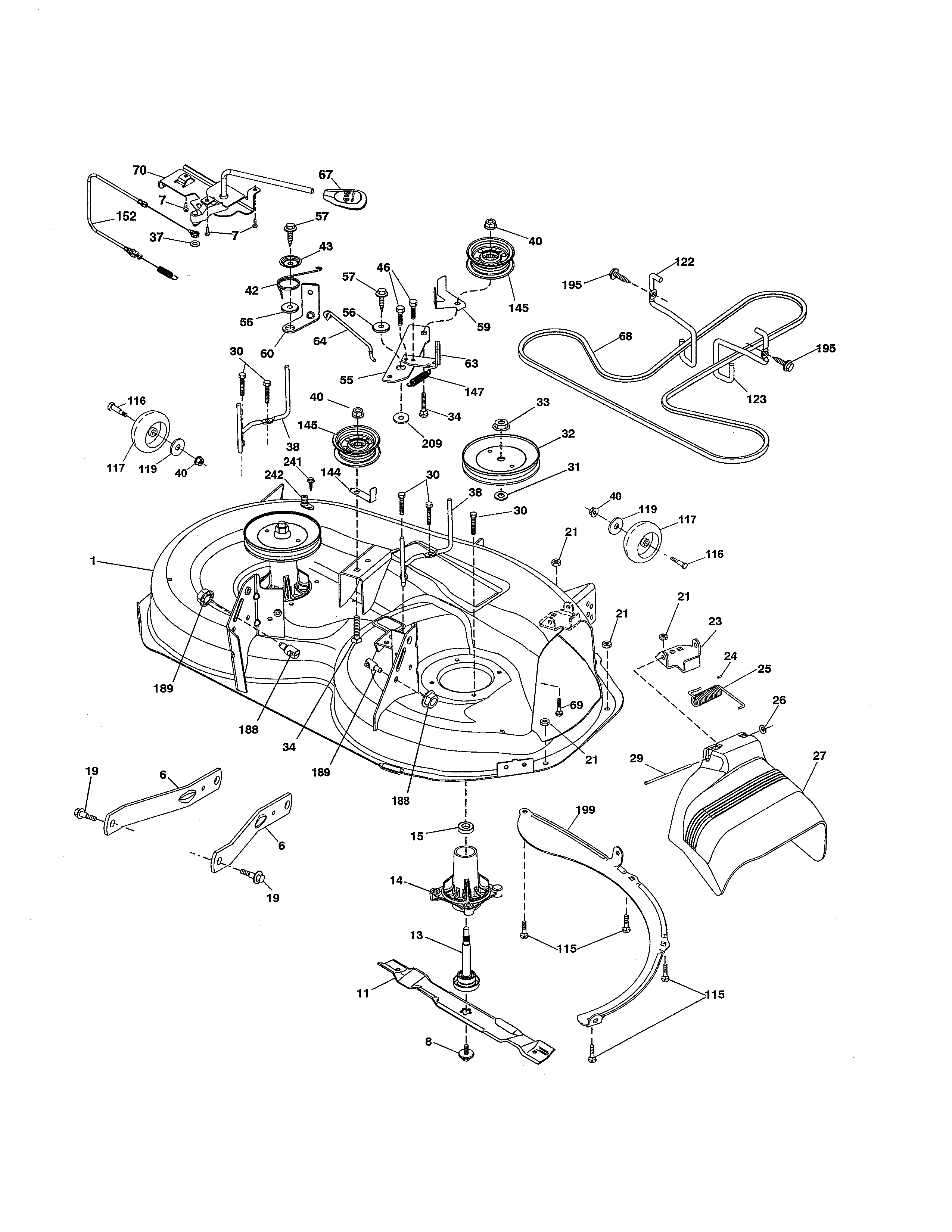 Husqvarna 96043017100 mower deck diagram