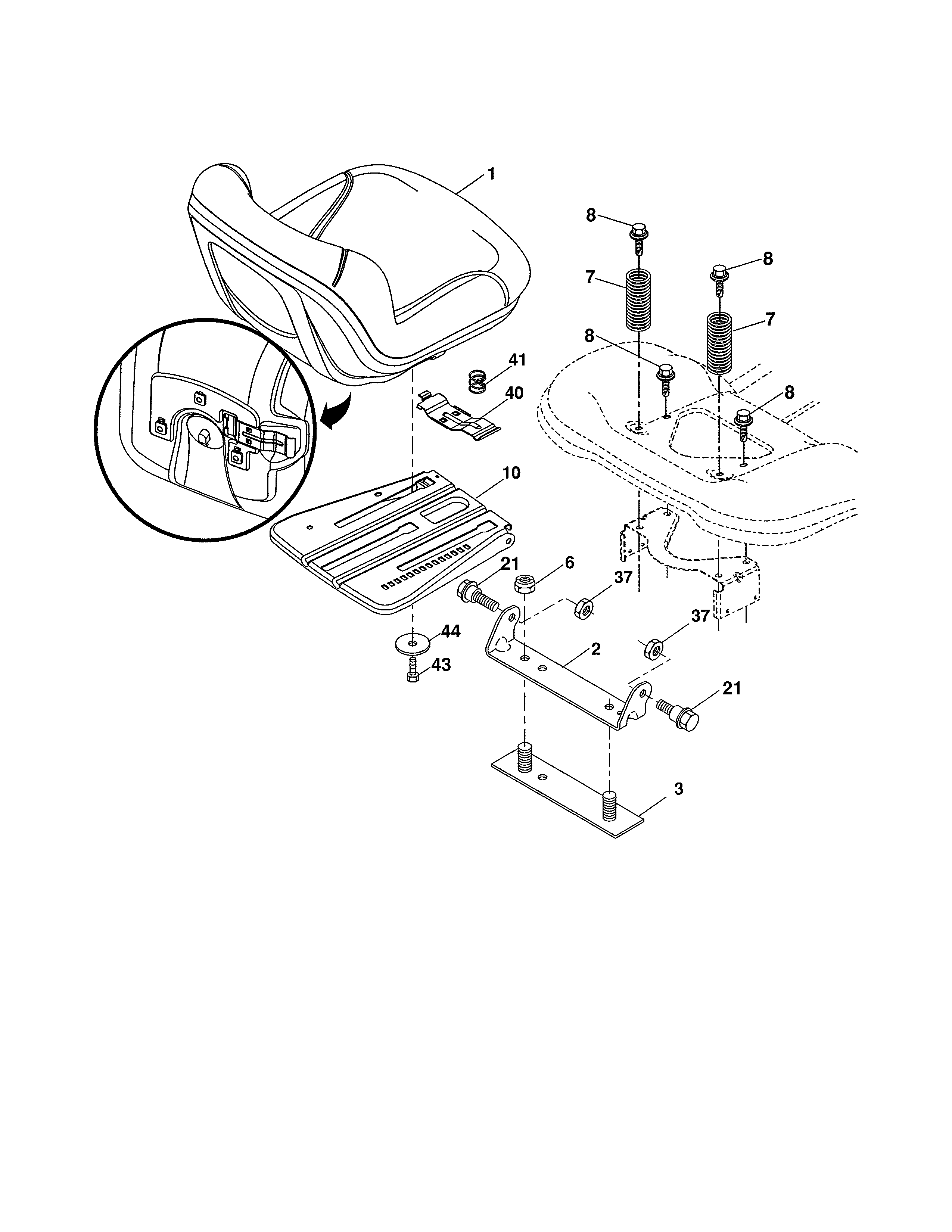 Husqvarna 96043017100 seat diagram